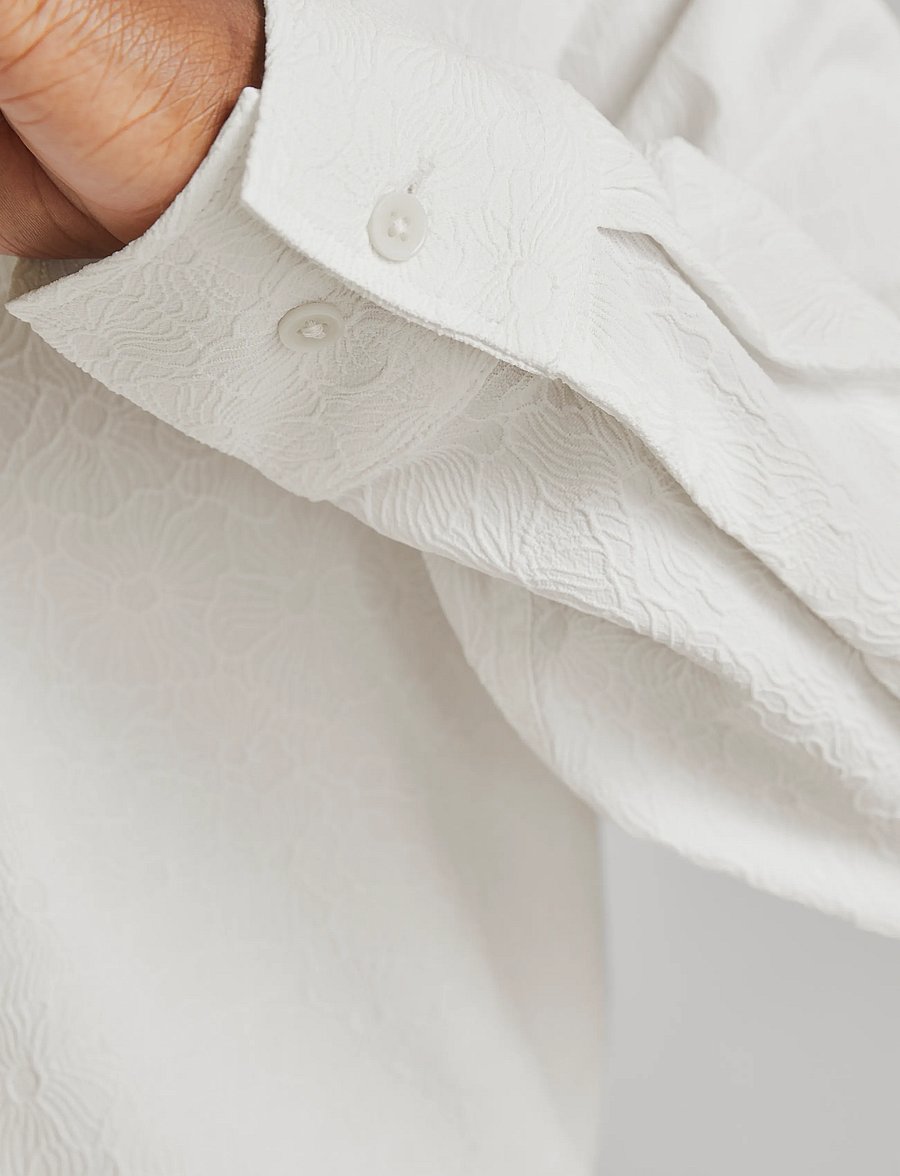 Jack & Jones - JPRBLATREND JACQUARD L/S SHIRT STYD AW24 - casual skjorter - white - 3