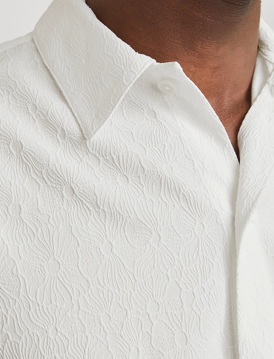 Jack & Jones - JPRBLATREND JACQUARD L/S SHIRT STYD AW24 - casual skjorter - white - 5