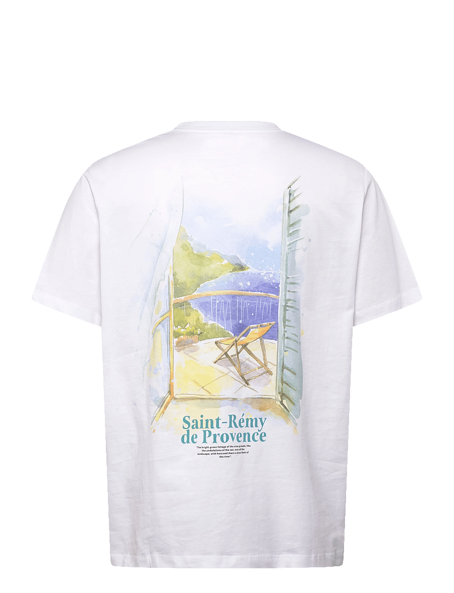 Jack & Jones - JORVALLEY TEE SS CREW NECK TG LN - kortærmede t-shirts - bright white - 1