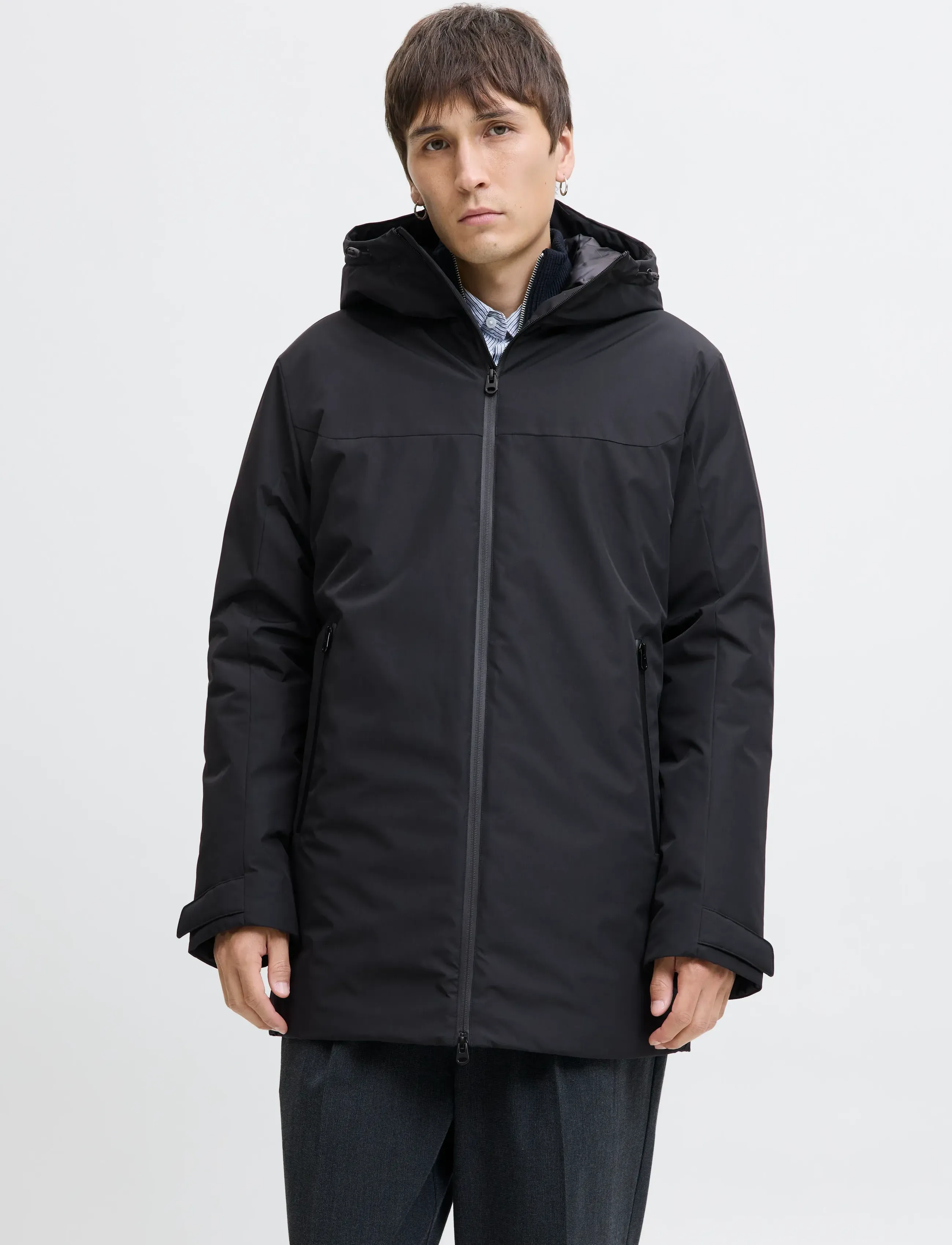 Jack & Jones Jjbrandon Parka, M, Jackets, Schwarz - Parkas, Männerswear
