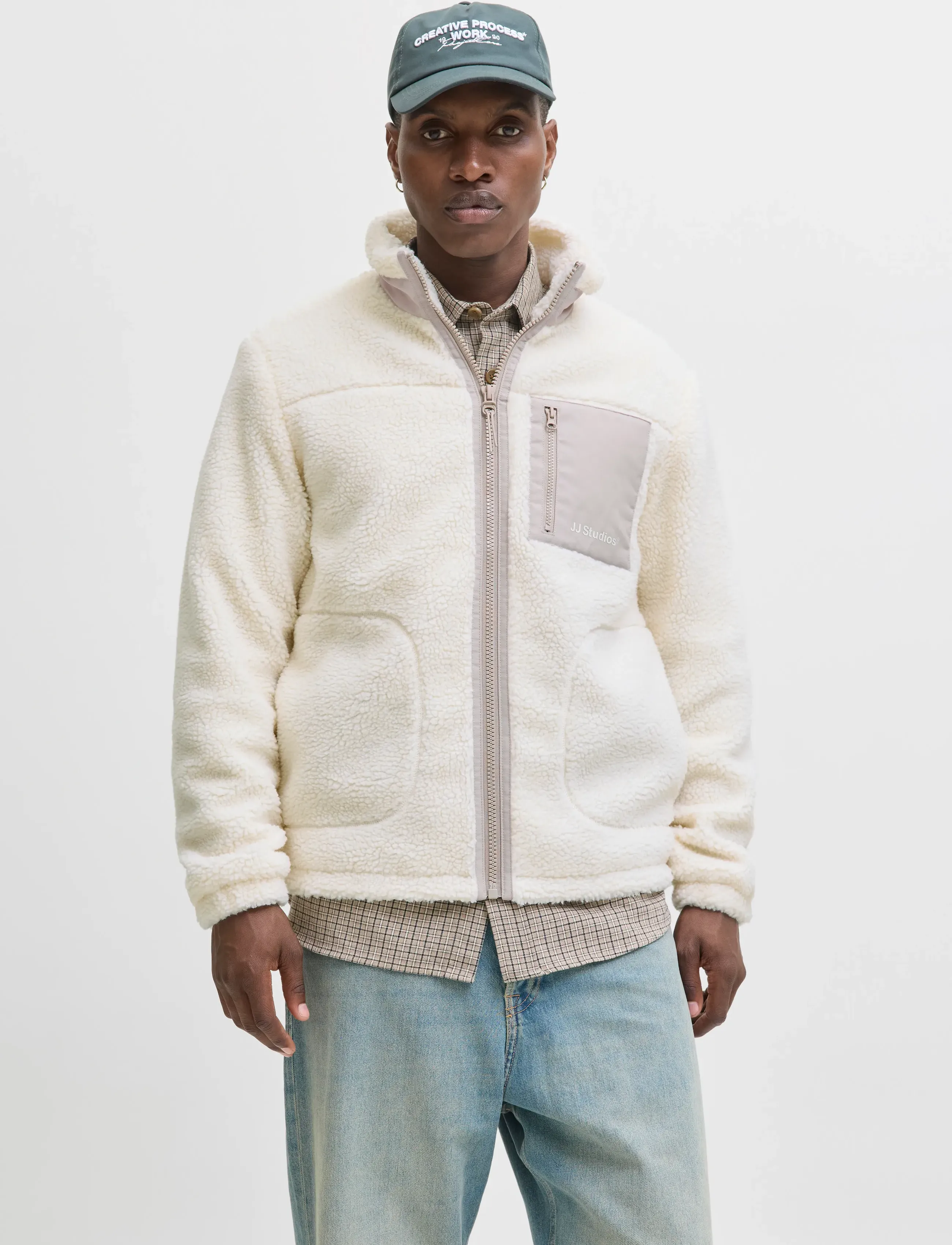 Jack & Jones Jjesoho Teddy Jacket Noos, Mænd, Teddy Jakke, Cream, Str: XXL