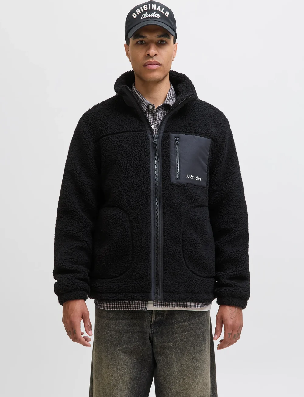 Jack & Jones - JJESOHO TEDDY JACKET NOOS - teddytröjor - black - 0