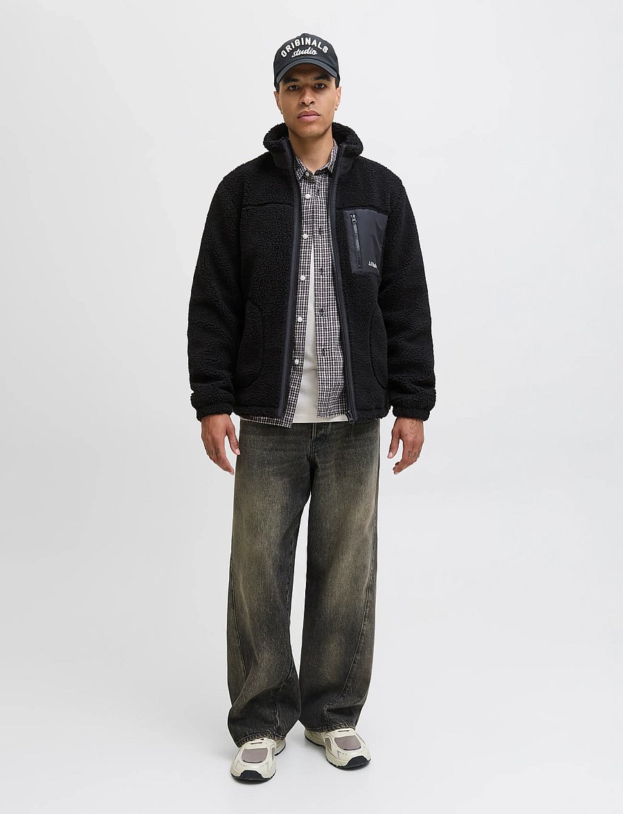Jack & Jones - JJESOHO TEDDY JACKET NOOS - teddy sweaters - black - 3