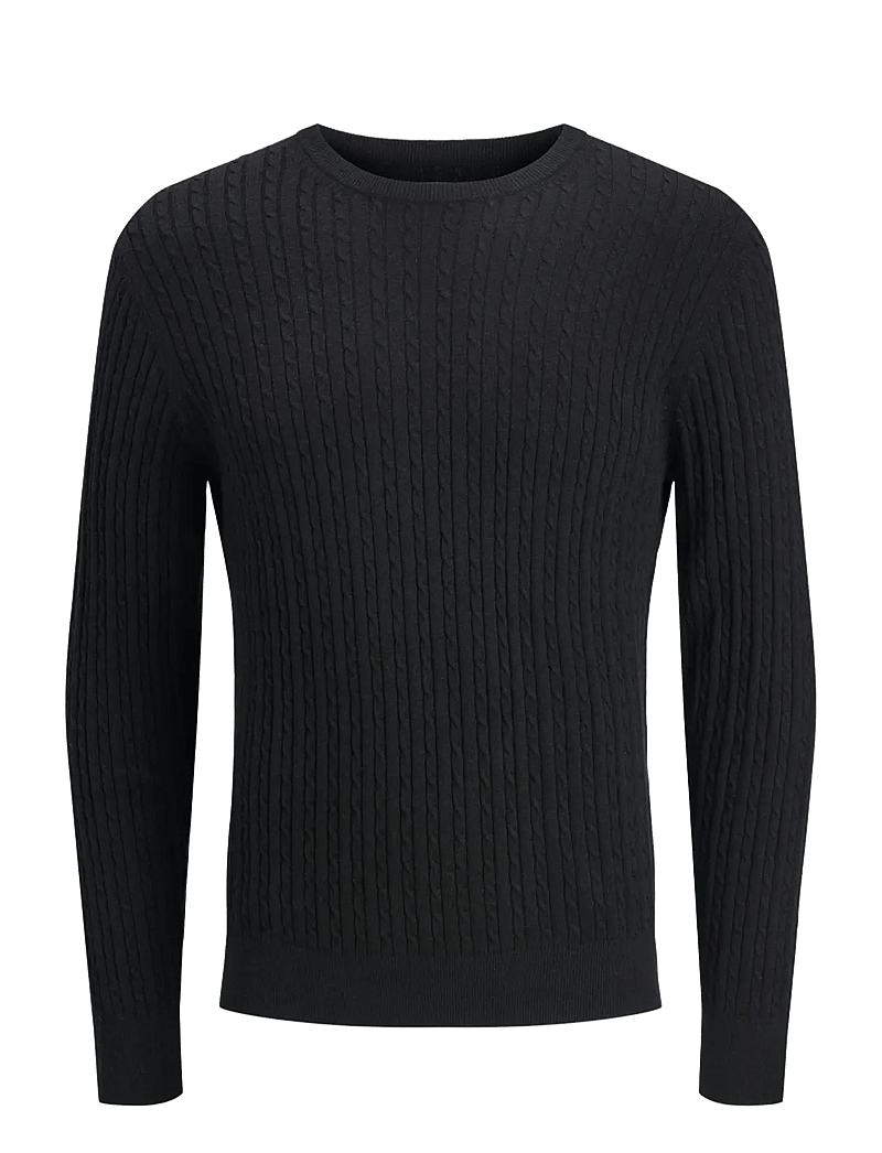 Jack & Jones - JJEEMIL KNIT CABLE CREW NECK NOOS - rundhals - black - 1