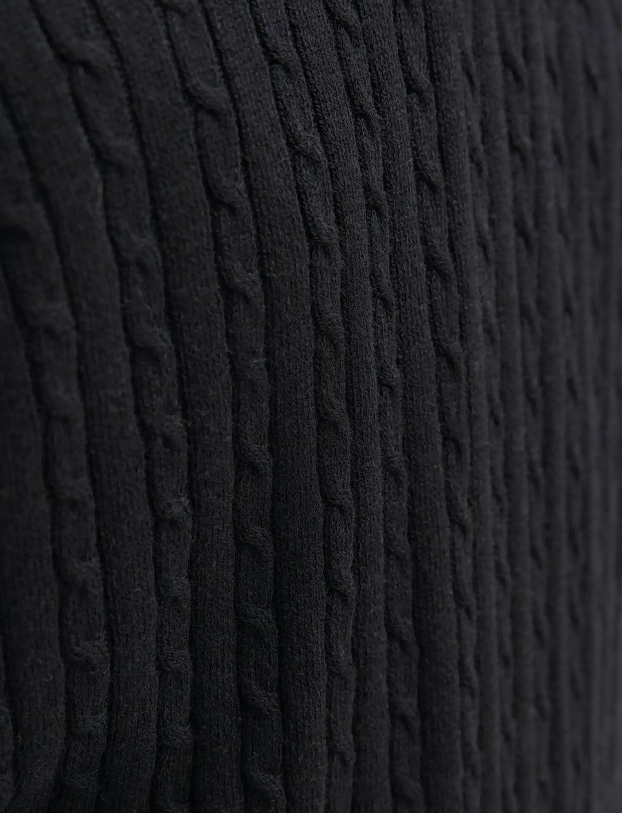 Jack & Jones - JJEEMIL KNIT CABLE CREW NECK NOOS - Ümmarguse kaelusega kudumid - black - 5