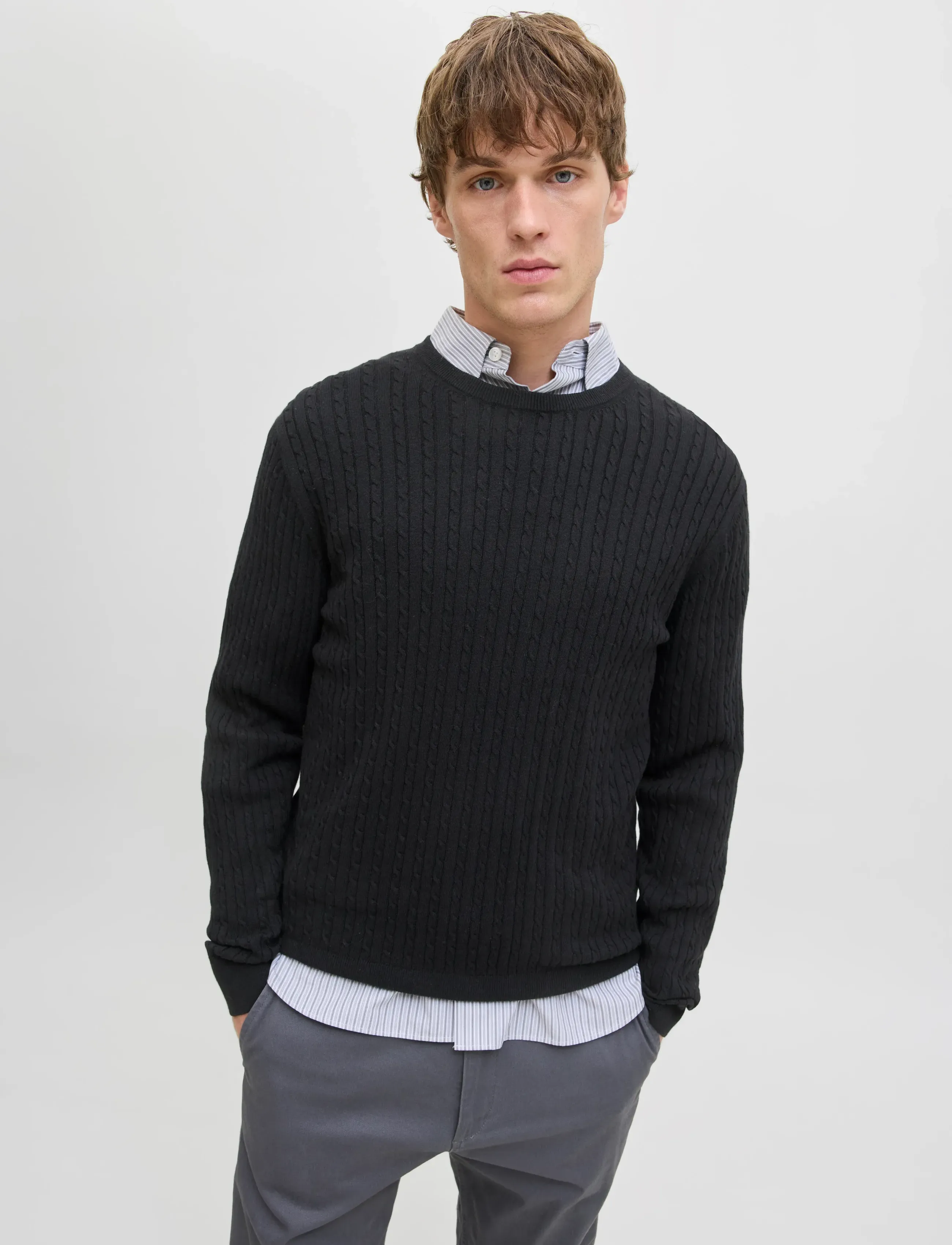 JACK & JONES Jjeemil Knit Cable Crew Neck Noos stickade tröjor herr – bild 6