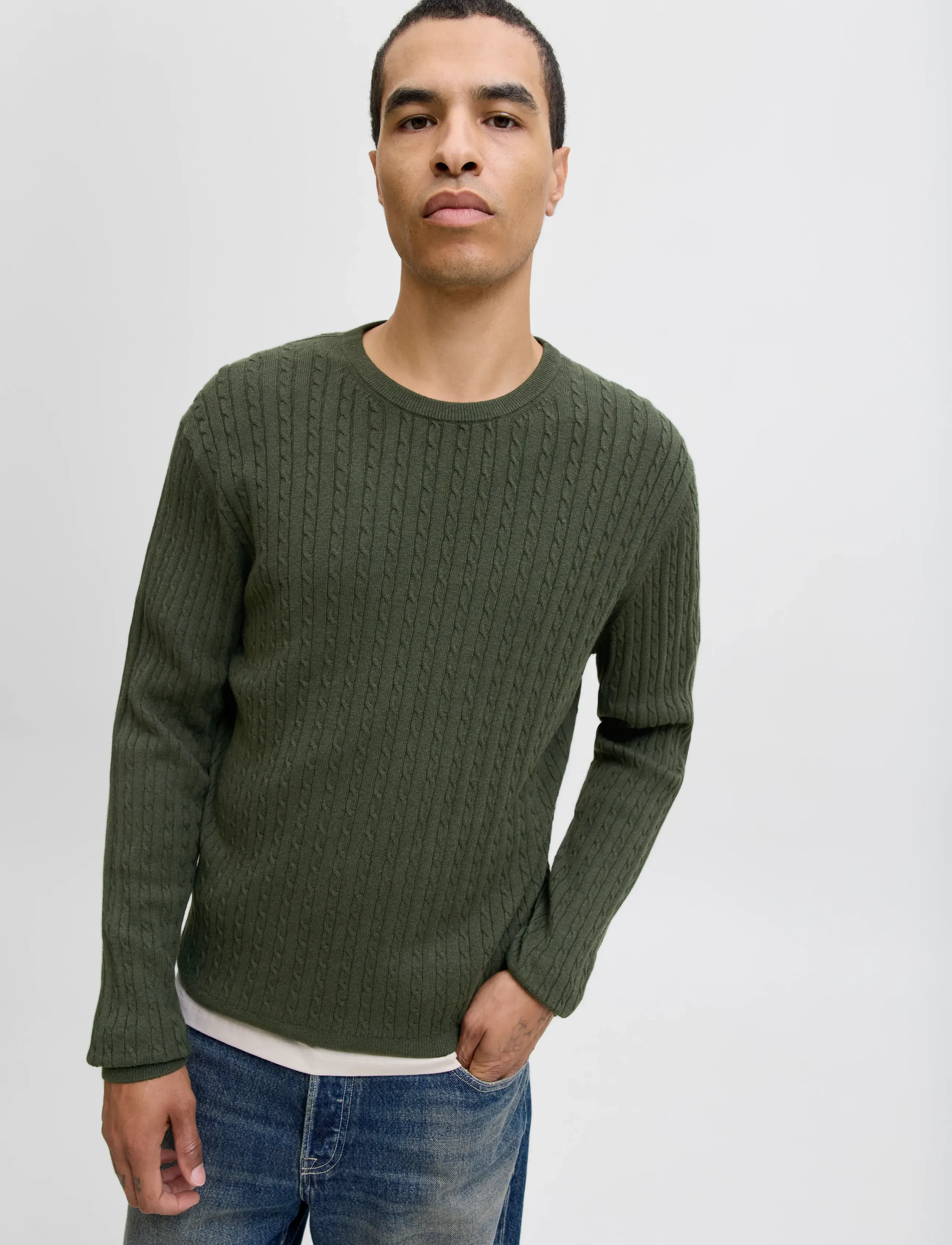 Jack & Jones - JJEEMIL KNIT CABLE CREW NECK NOOS - rundhals - duffel bag - 4