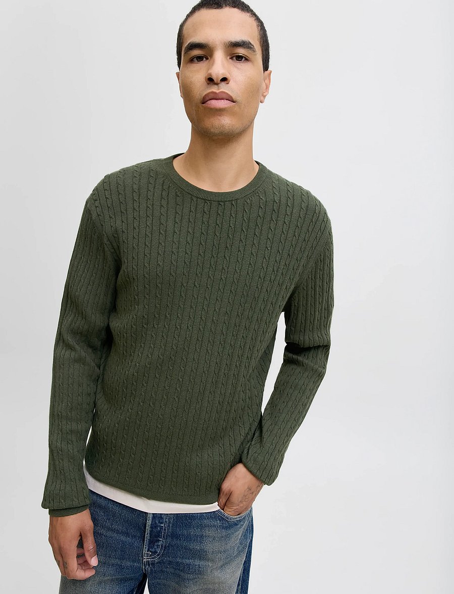 Jack & Jones - JJEEMIL KNIT CABLE CREW NECK NOOS - rundhals - duffel bag - 4