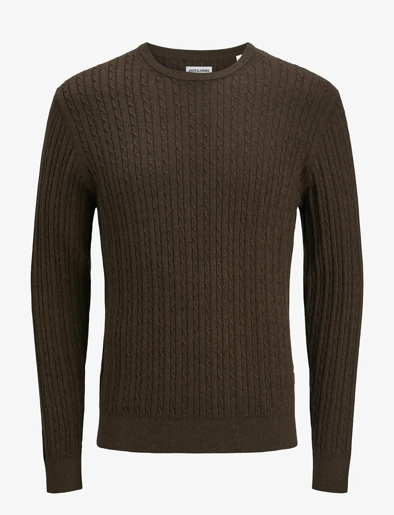 Jack & Jones - JJEEMIL KNIT CABLE CREW NECK NOOS - rundhalsad - mulch - 1