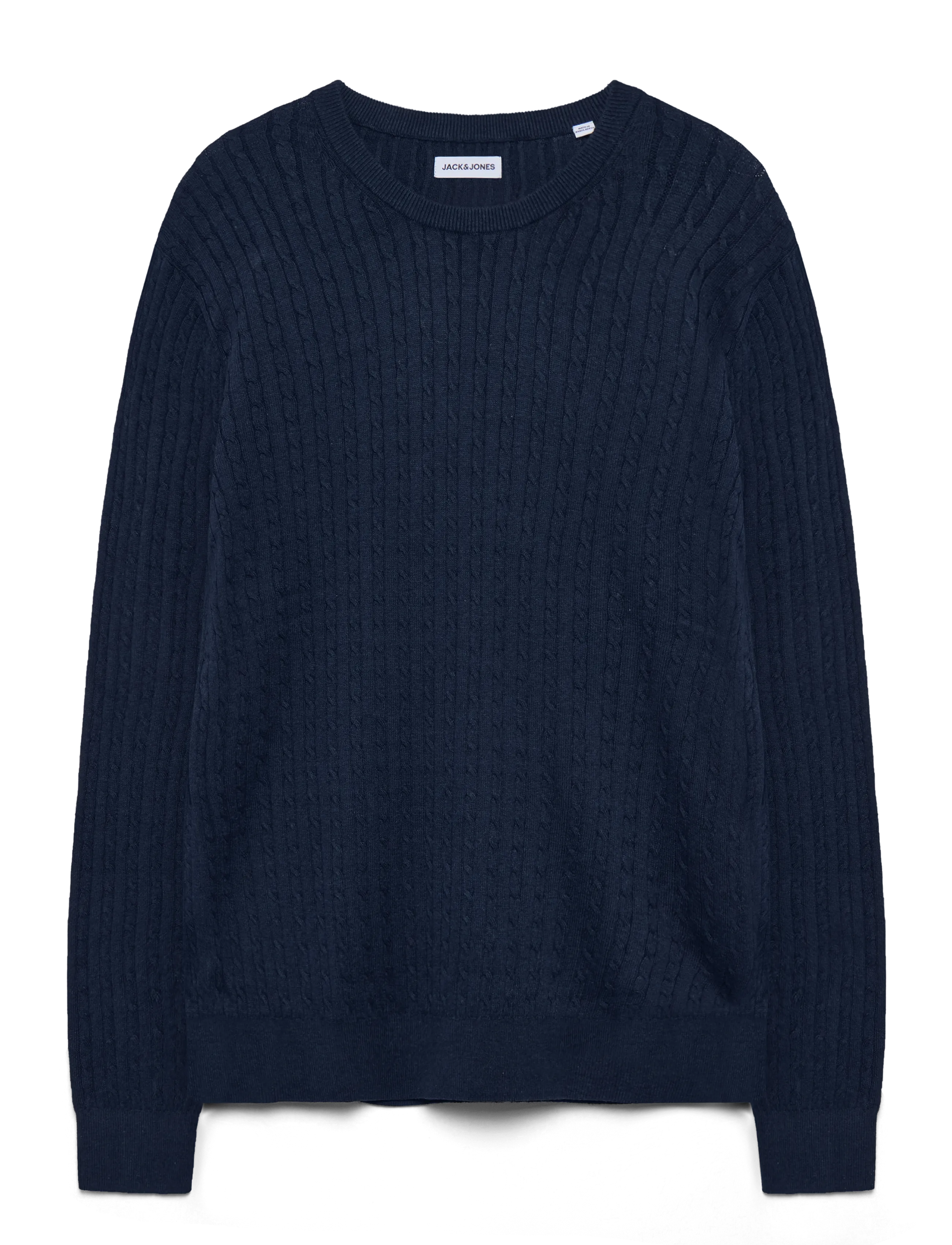 Jack & Jones JJEEMIL KNIT CABLE CREW NECK NOOS - Strickmode - NAVY BLAZER / navy