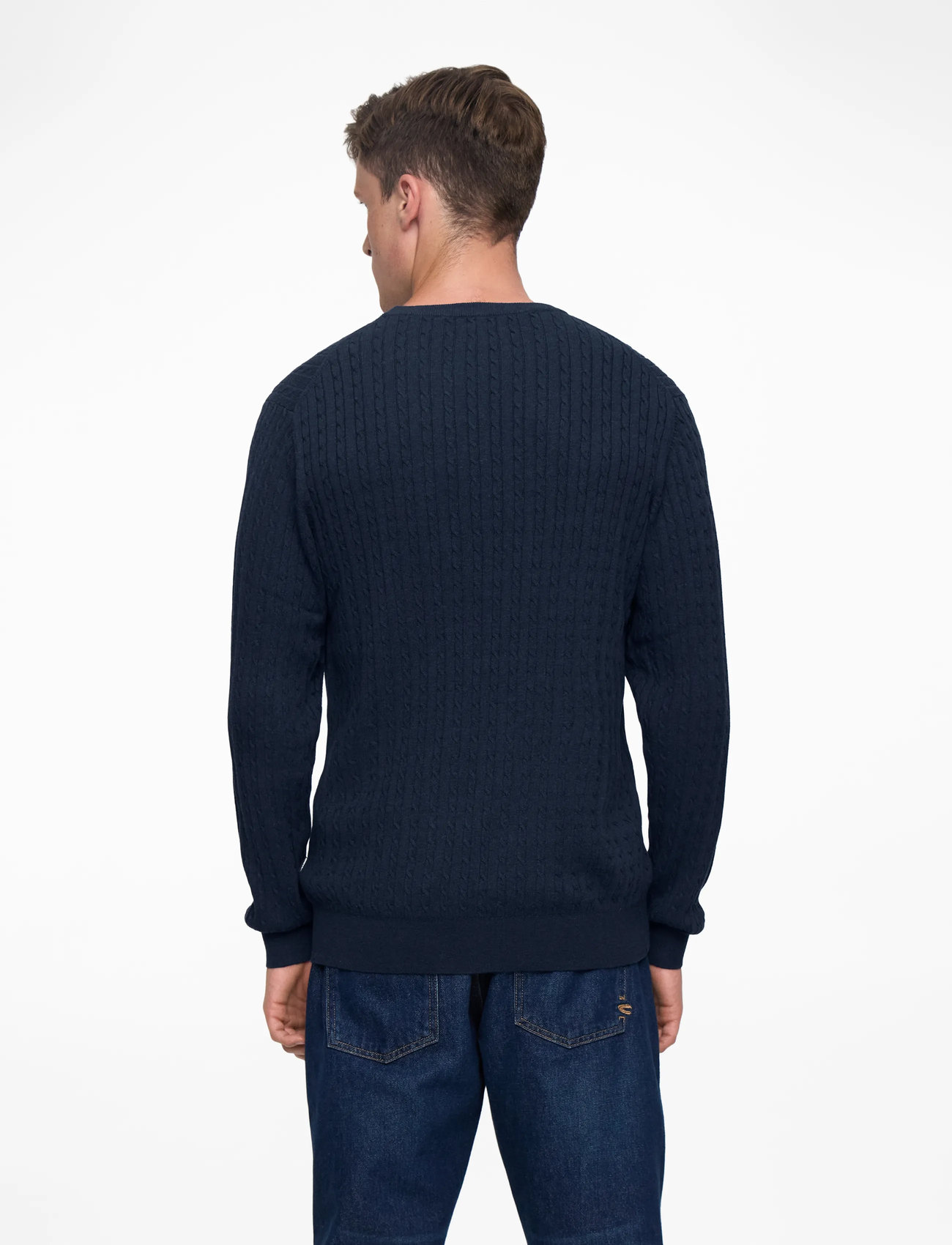 Jack & Jones - JJEEMIL KNIT CABLE CREW NECK NOOS - pulls col rond - navy blazer - 4