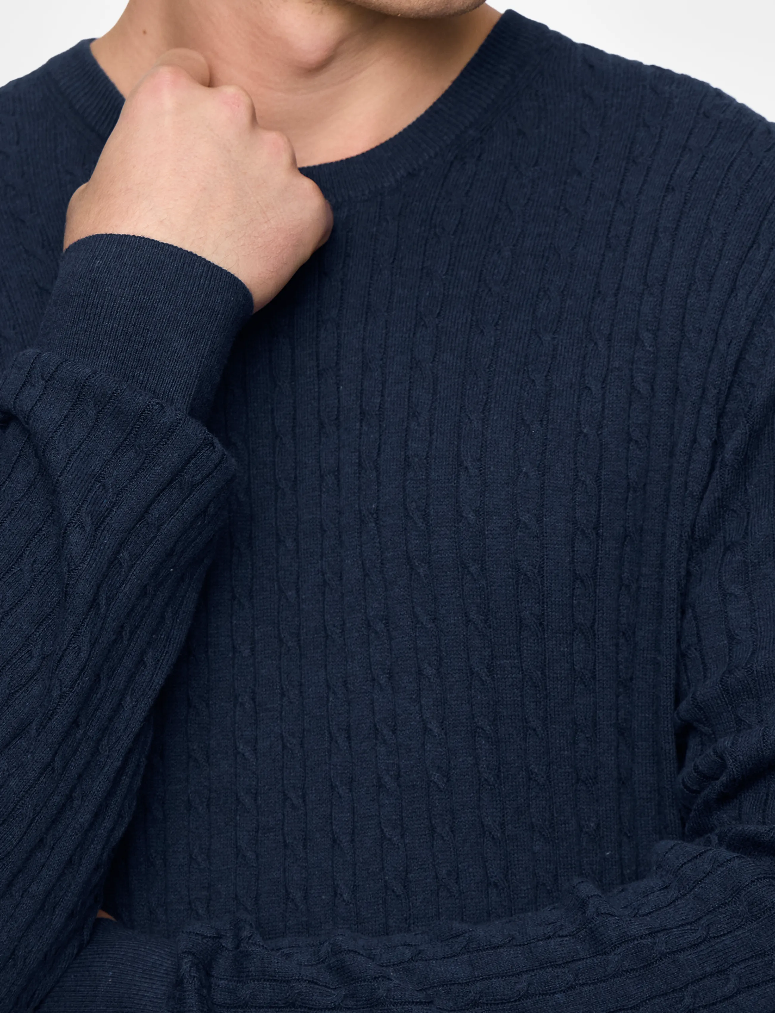 Jack & Jones - JJEEMIL KNIT CABLE CREW NECK NOOS - ronde hals - navy blazer - 5