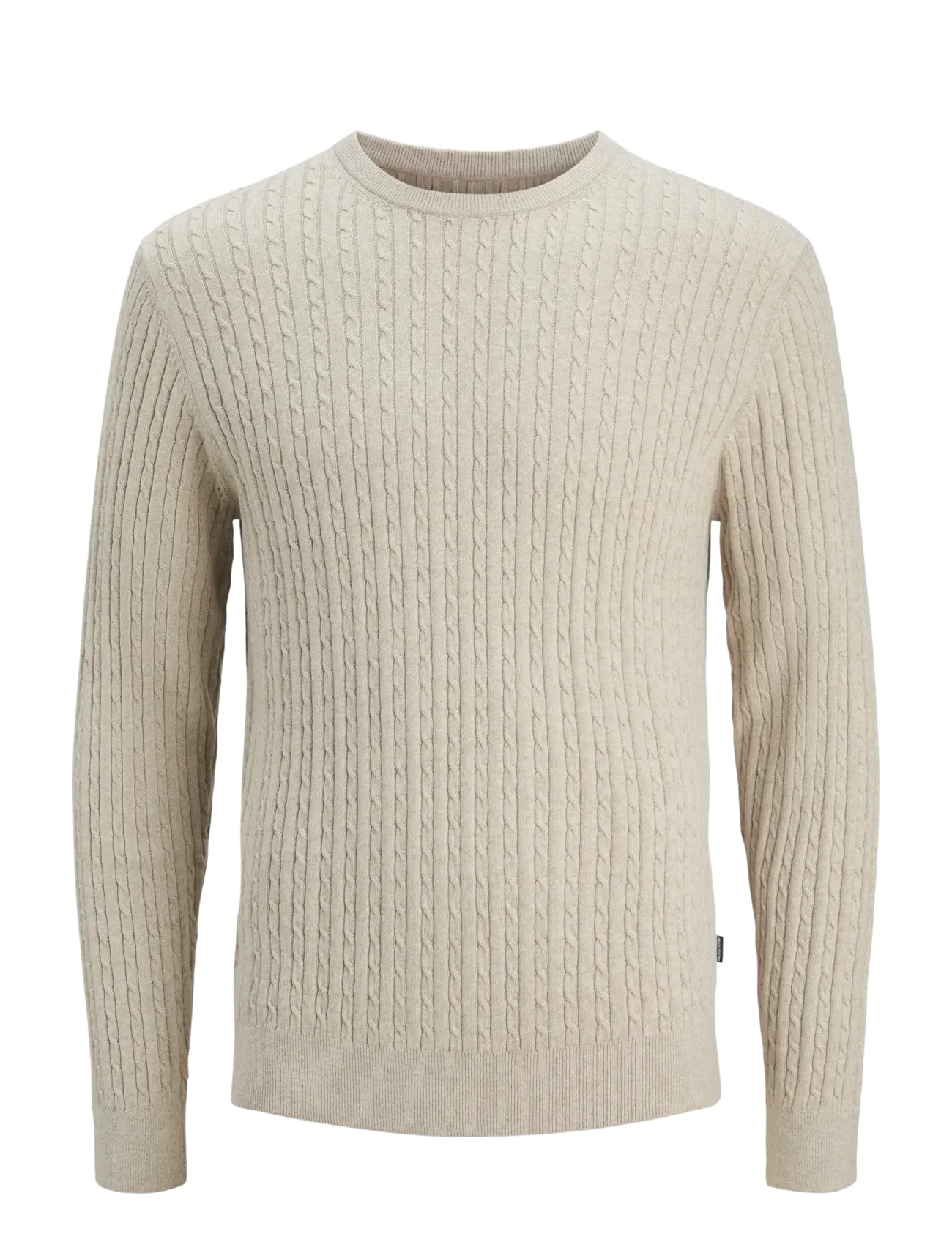 JACK & JONES Jjeemil Knit Cable Crew Neck Noos Beige - XXL - Herren