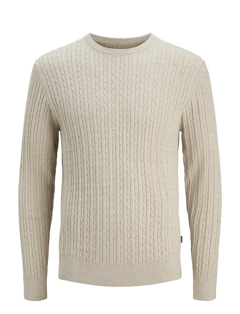 Jack & Jones - JJEEMIL KNIT CABLE CREW NECK NOOS - rundhals - oatmeal - 1