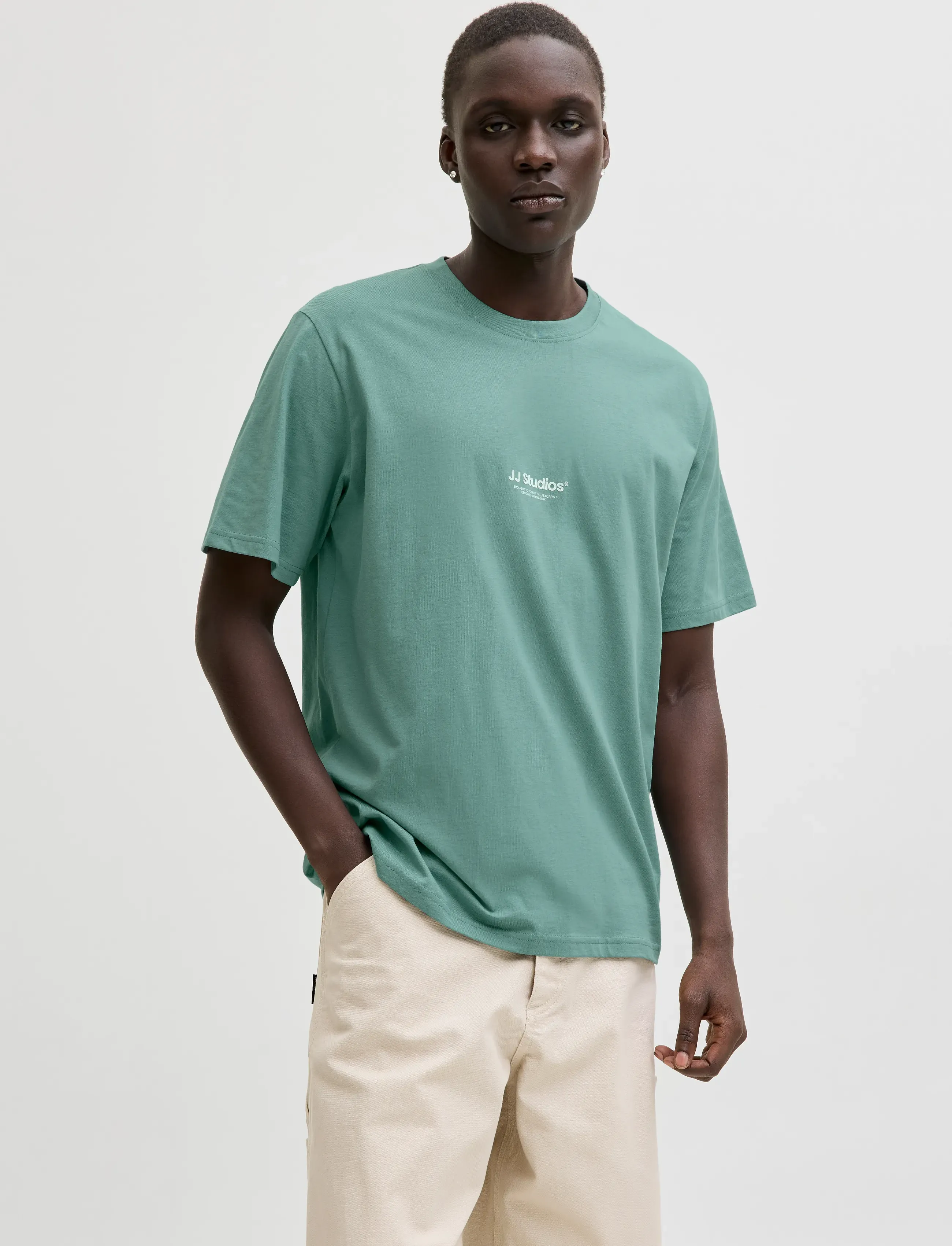 Jack & Jones JJESOHO TEE SS CREW NECK NOOS - T-Shirts - MINERAL BLUE / green