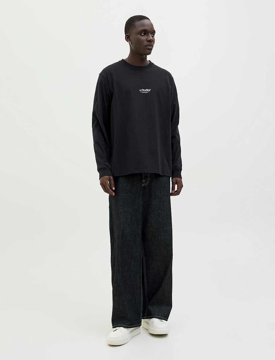 Jack & Jones - JJESOHO TEE LS CREW NECK NOOS - langärmelige t-shirts - black - 0