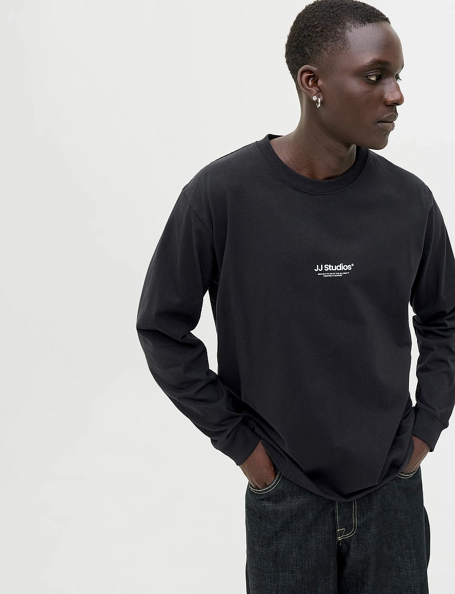 Jack & Jones - JJESOHO TEE LS CREW NECK NOOS - langärmelige t-shirts - black - 4