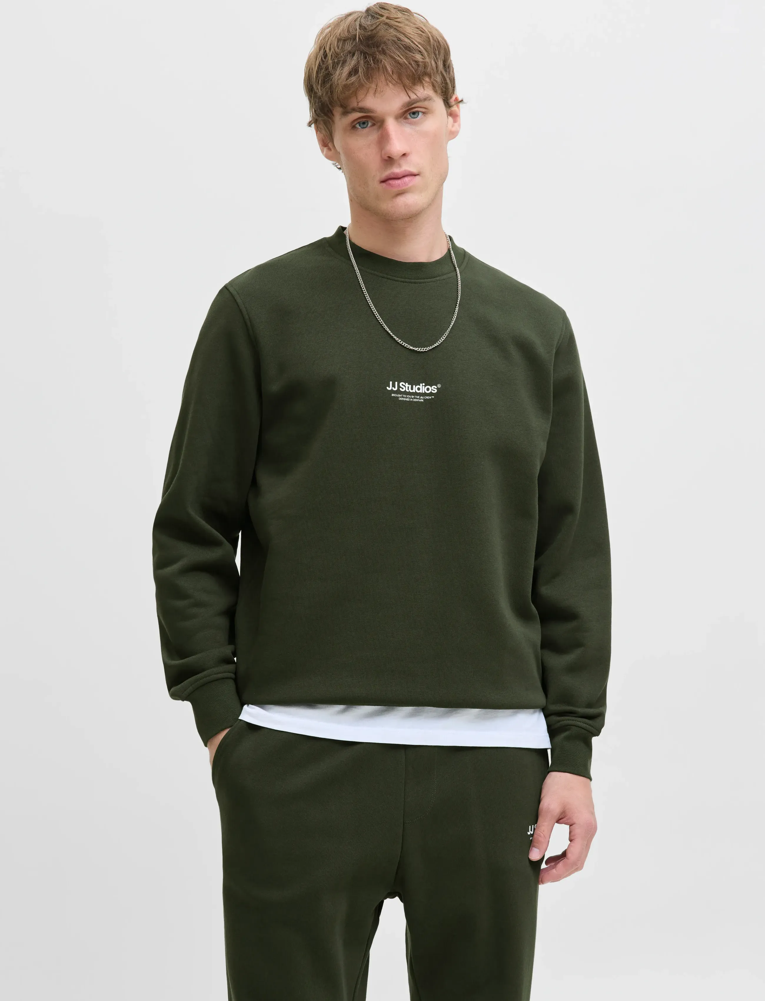 Jack & Jones JJESOHO SWEAT CREW NECK NOOS - Tøj - DUFFEL BAG / khaki/green