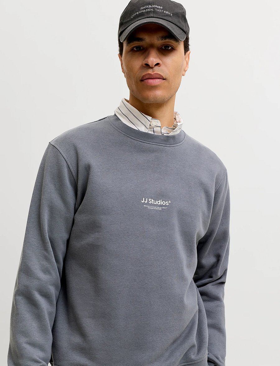 Jack & Jones - JJESOHO SWEAT CREW NECK NOOS - sweatshirts - turbulence - 4