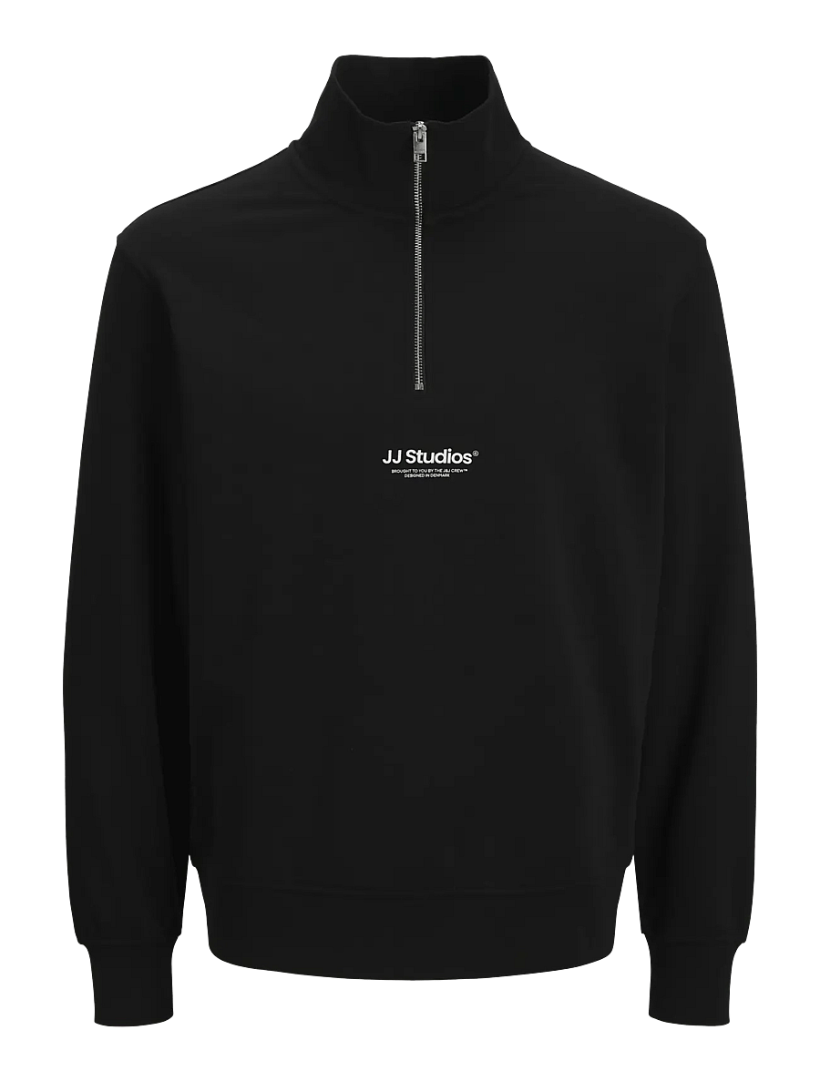 Jack & Jones - JJESOHO SWEAT QUARTER ZIP HN NOOS - kollektioner - black - 1
