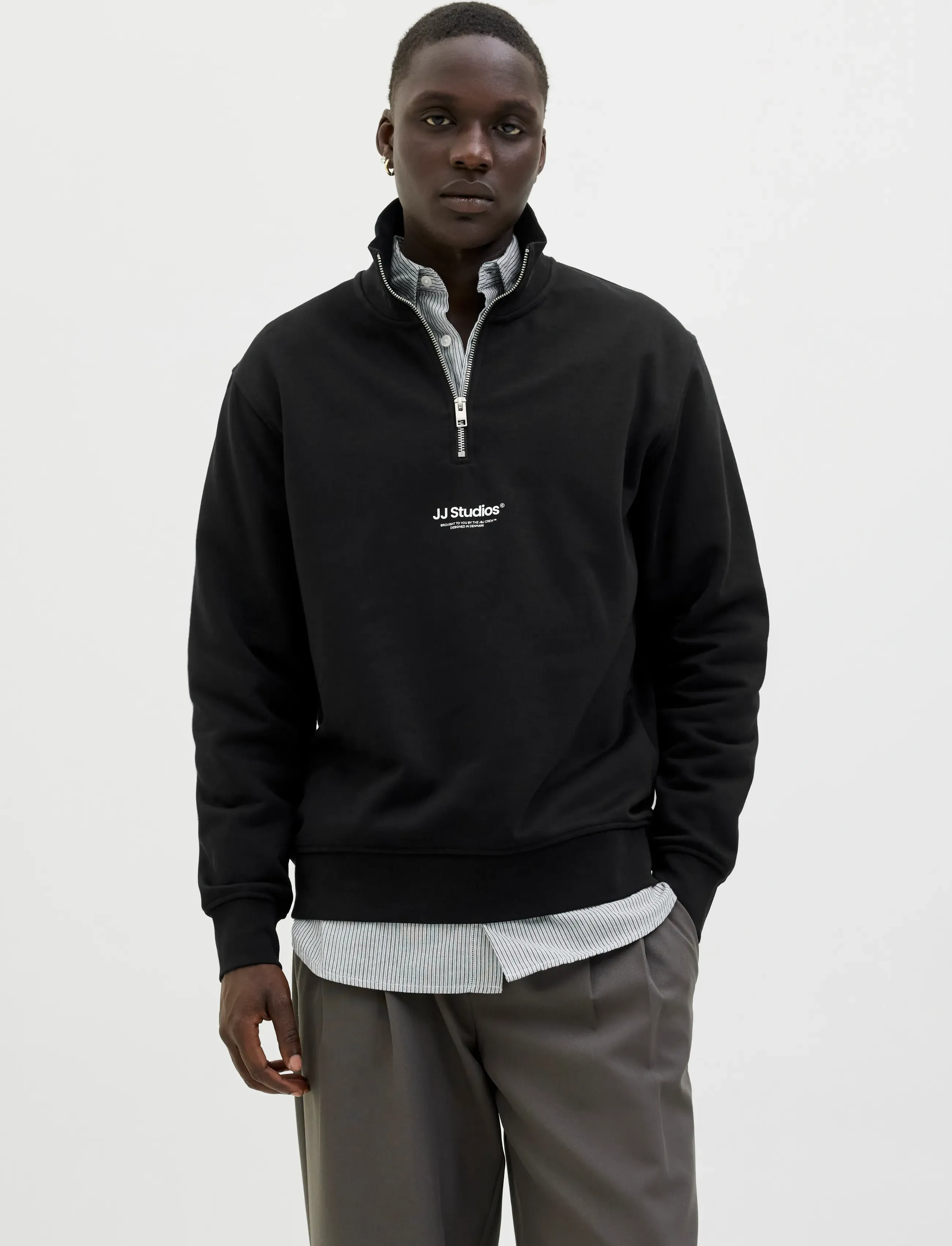 Jack & Jones JJESOHO SWEAT QUARTER ZIP HN NOOS - Sweatshirts - BLACK / black