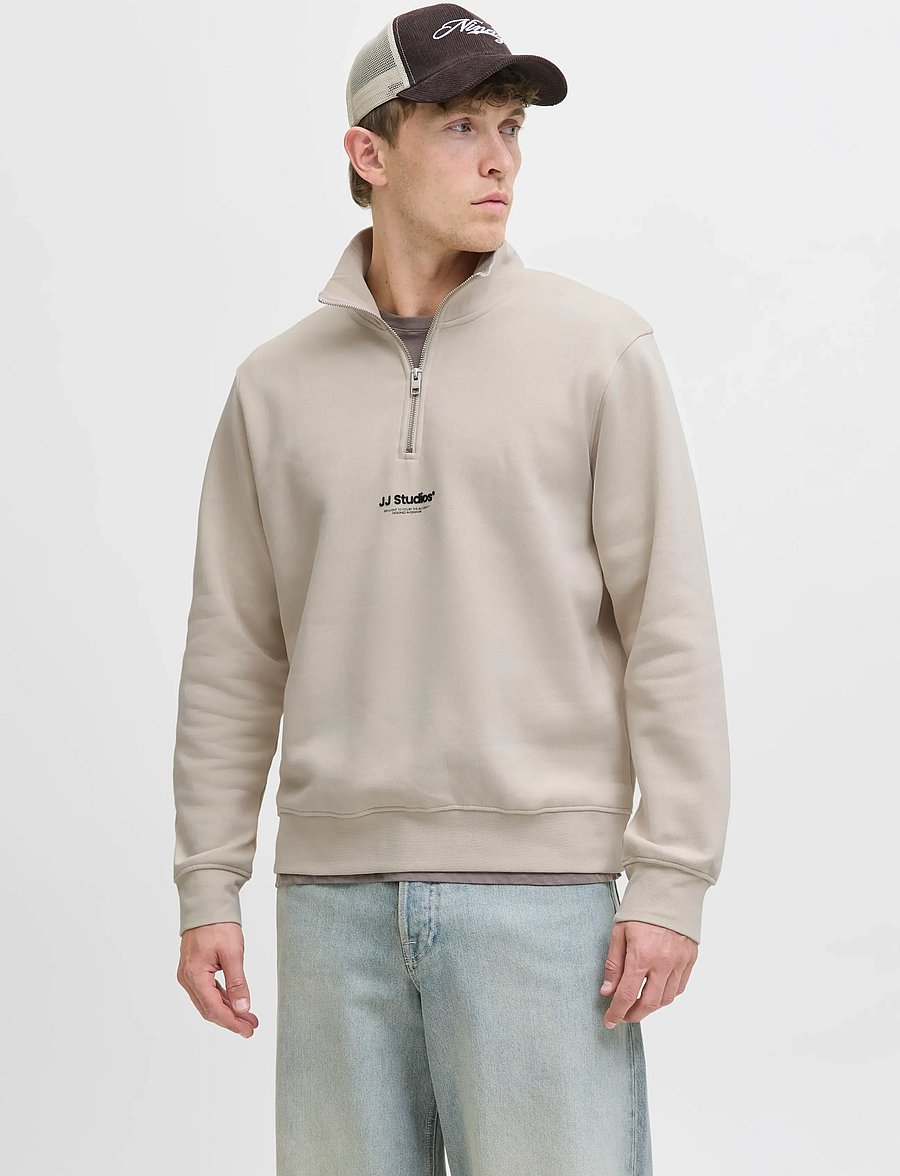 Jack & Jones - JJESOHO SWEAT QUARTER ZIP HN NOOS - sweatshirts - moonbeam - 0
