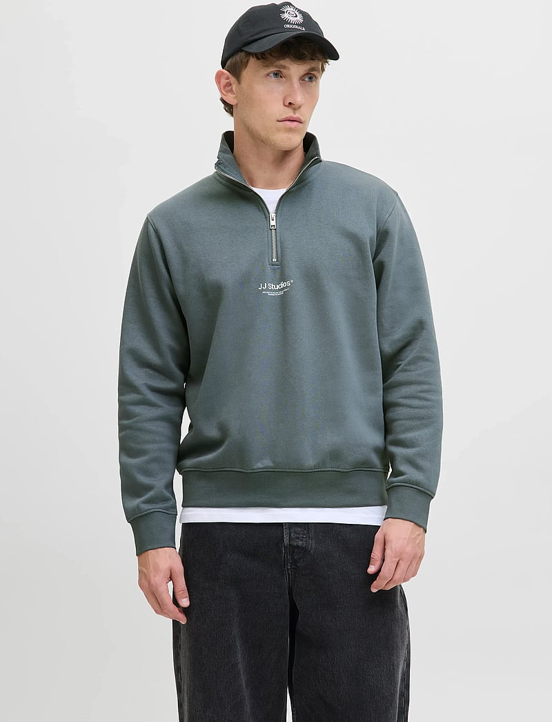 Jack & Jones - JJESOHO SWEAT QUARTER ZIP HN NOOS - kollektioner - stormy weather - 0