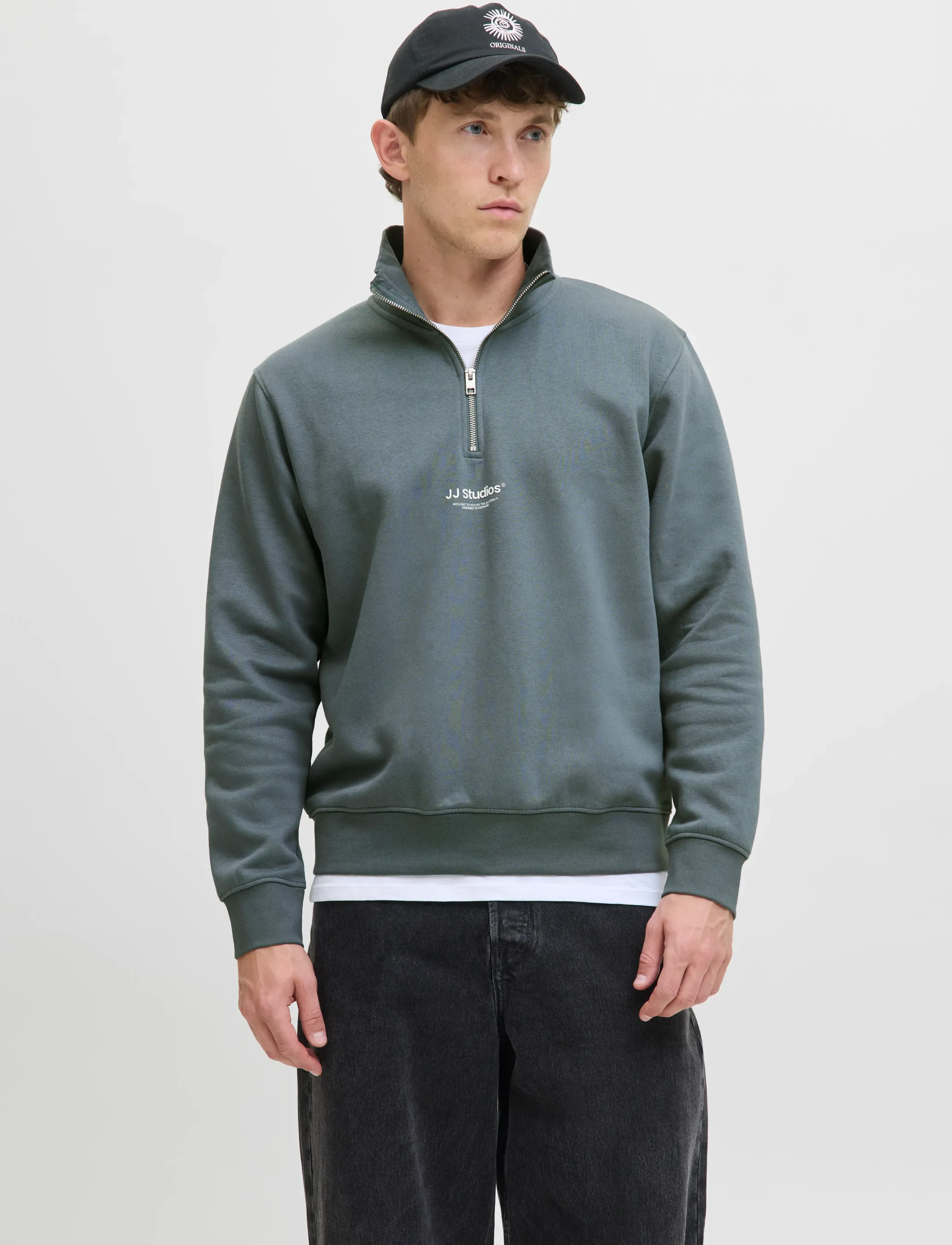 Jack & Jones JJESOHO SWEAT QUARTER ZIP HN NOOS - Sweatshirts - STORMY WEATHER / blue