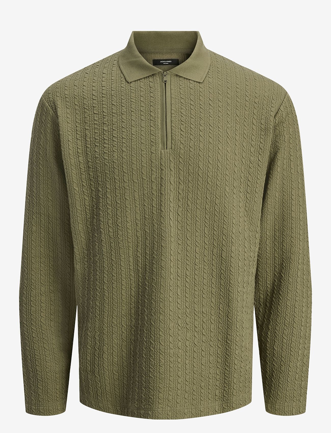 Jack & Jones - JPRBLAETHAN LS ZIP POLO STYD AW24 - dusky green - 0