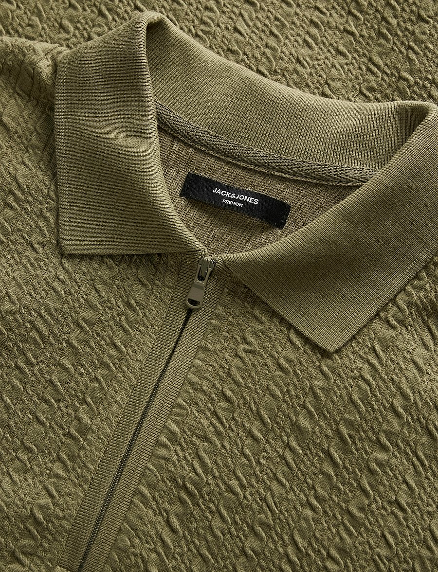 Jack & Jones - JPRBLAETHAN LS ZIP POLO STYD AW24 - dusky green - 1