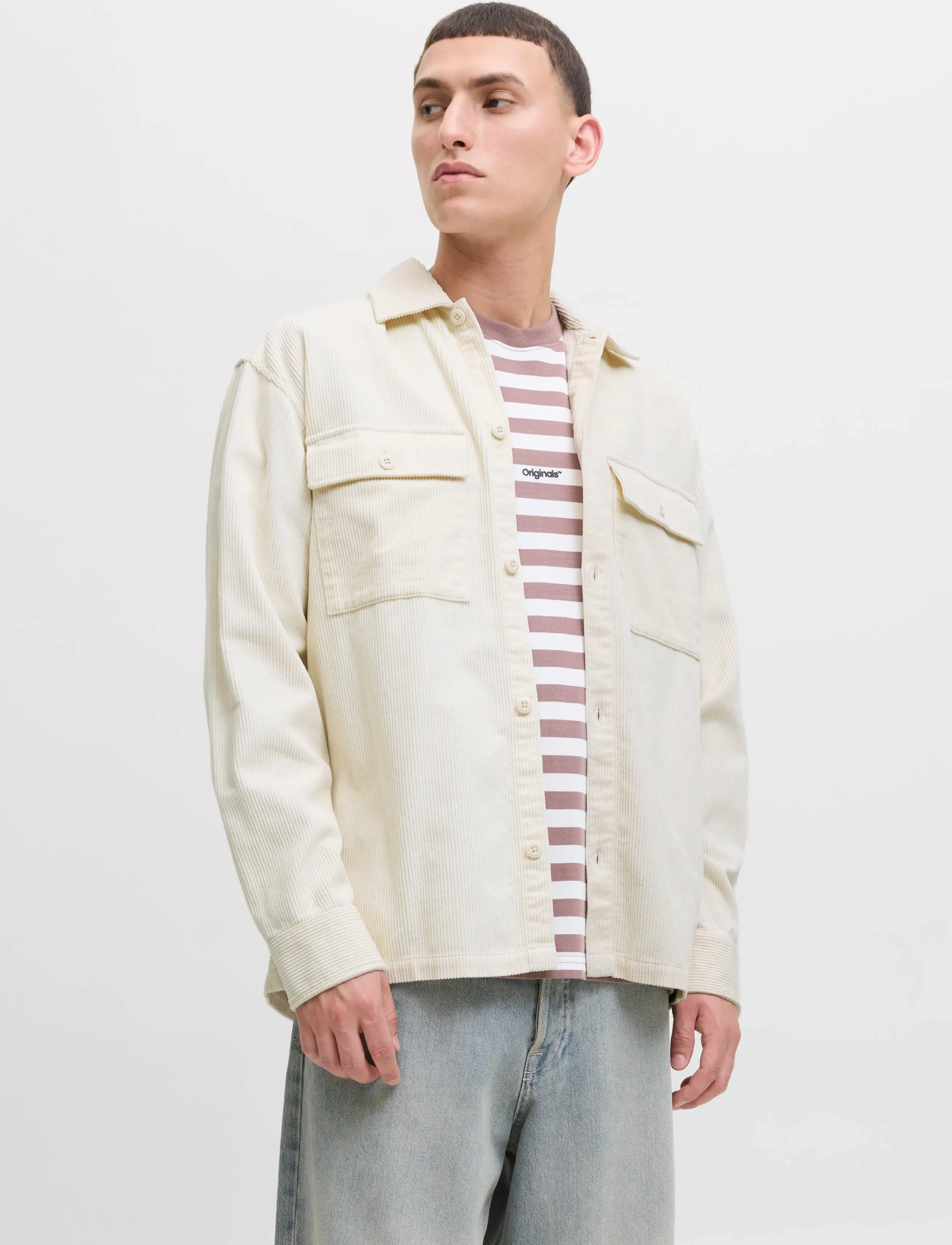 Jack & Jones JJEPERFECT CORDUROY OVERSHIRT LS SN - Overshirts - ANTIQUE WHITE / cream