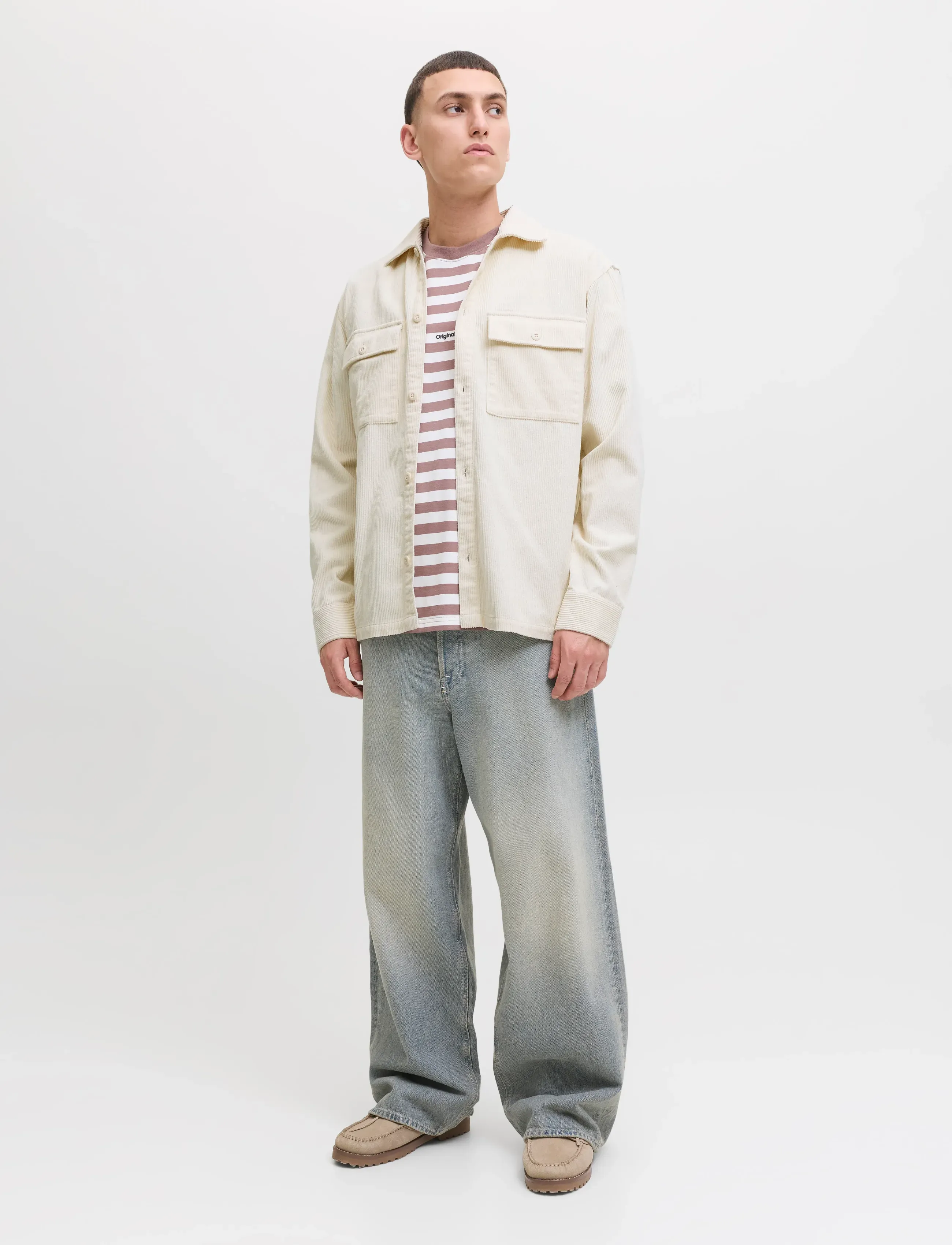 Jack & Jones - JJEPERFECT CORDUROY OVERSHIRT LS SN - collections - antique white - 4