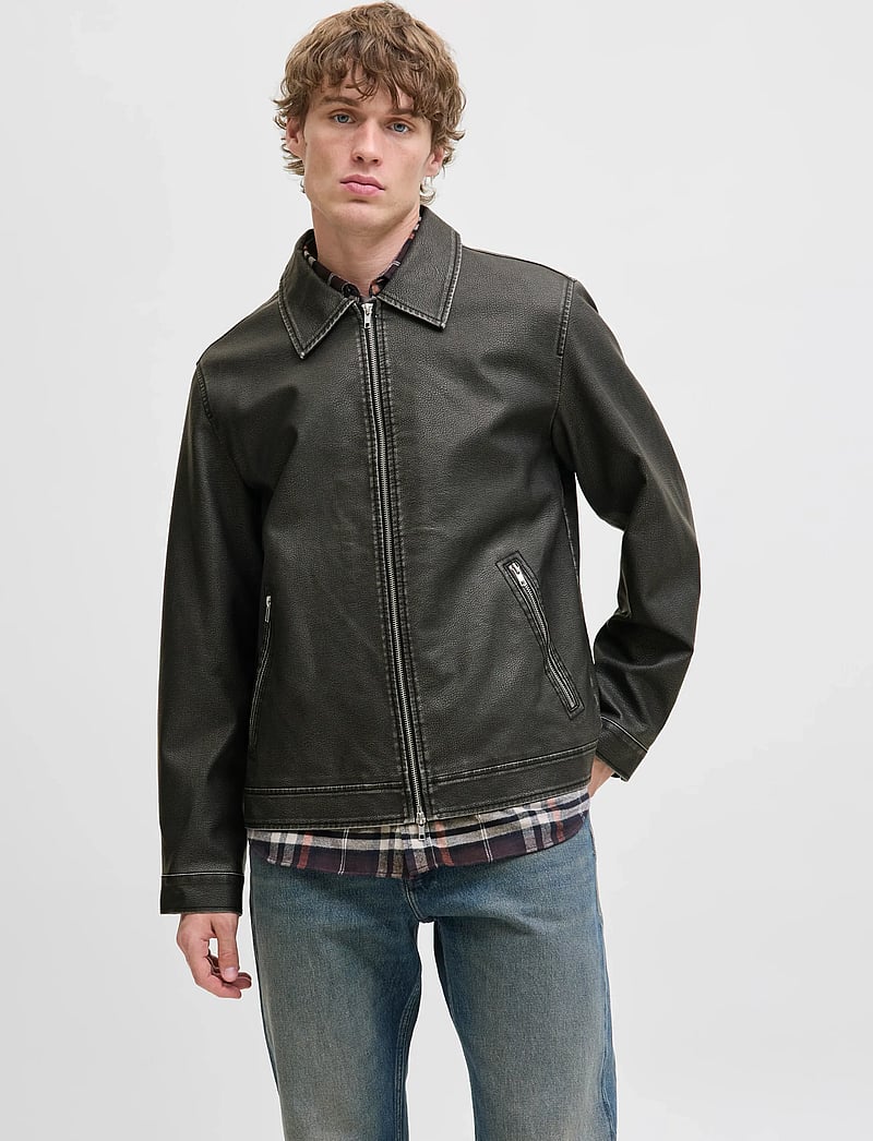 Jack & Jones - JJECASABLANCA PU JACKET NOOS - frühlingsjacken - black - 0