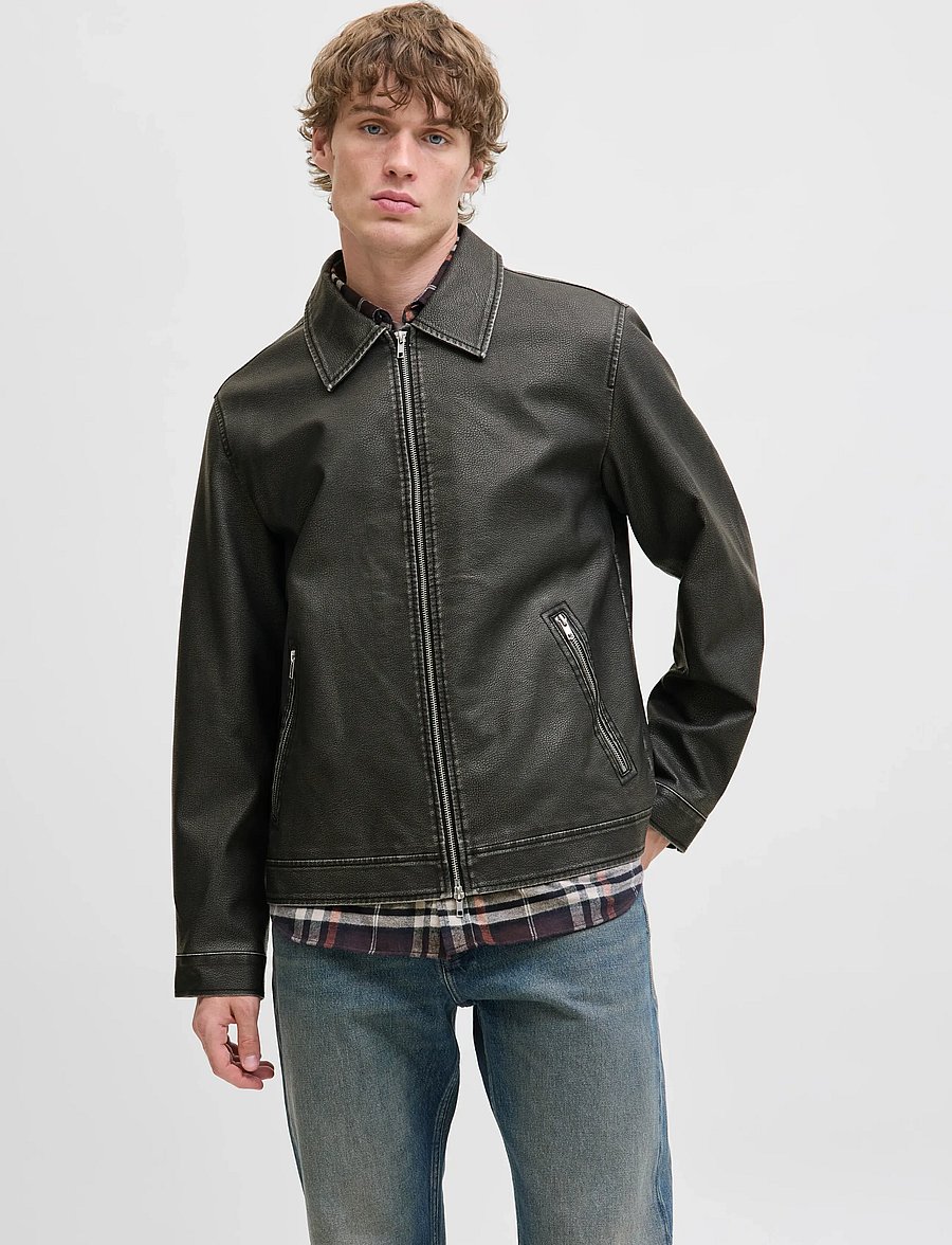 Jack & Jones - JJECASABLANCA PU JACKET NOOS - vårjackor - black - 0