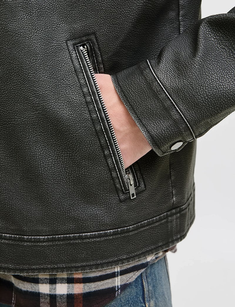 Jack & Jones - JJECASABLANCA PU JACKET NOOS - frühlingsjacken - black - 5
