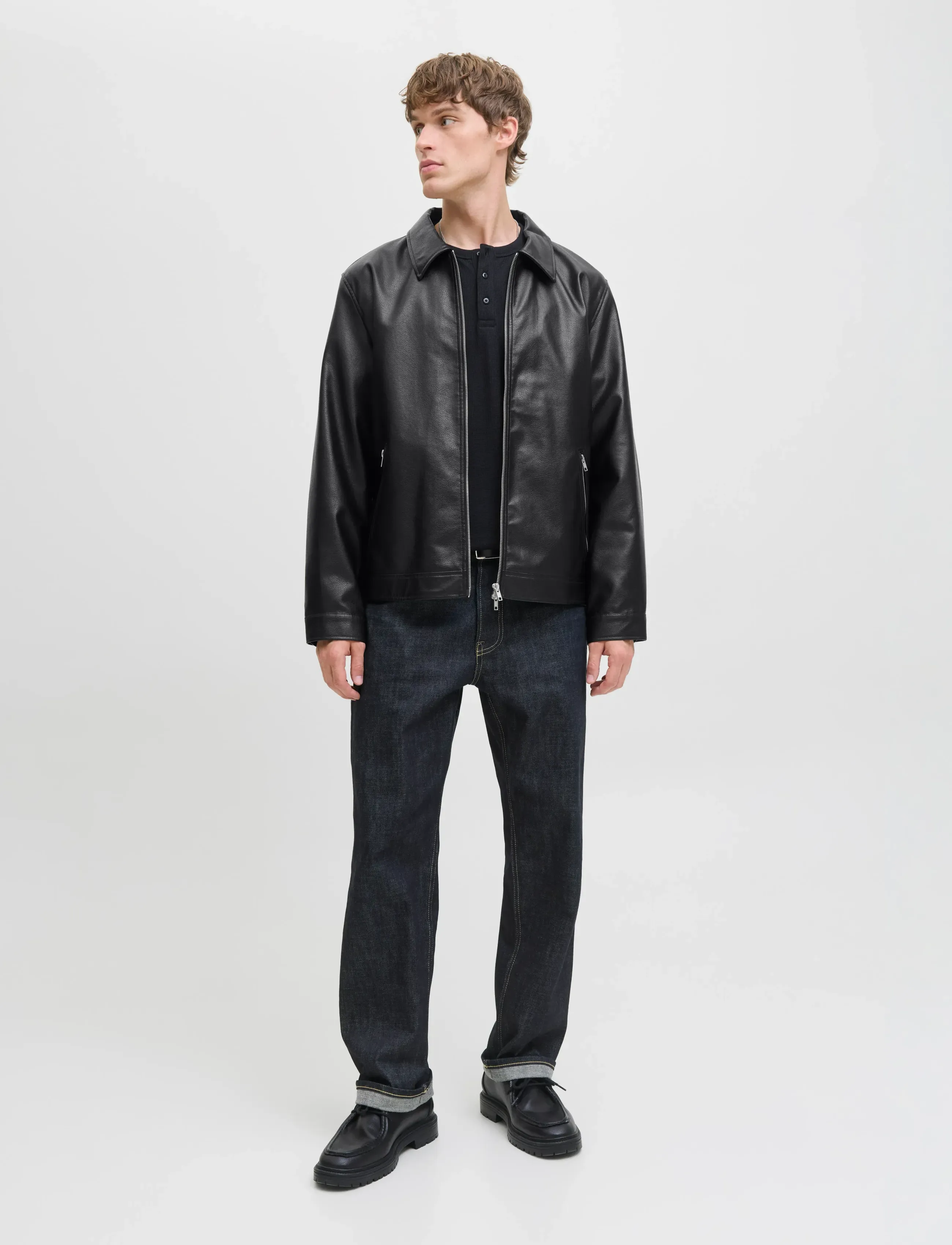 Jack & Jones JJECASABLANCA PU JACKET NOOS - Overtøj - BLACK / black
