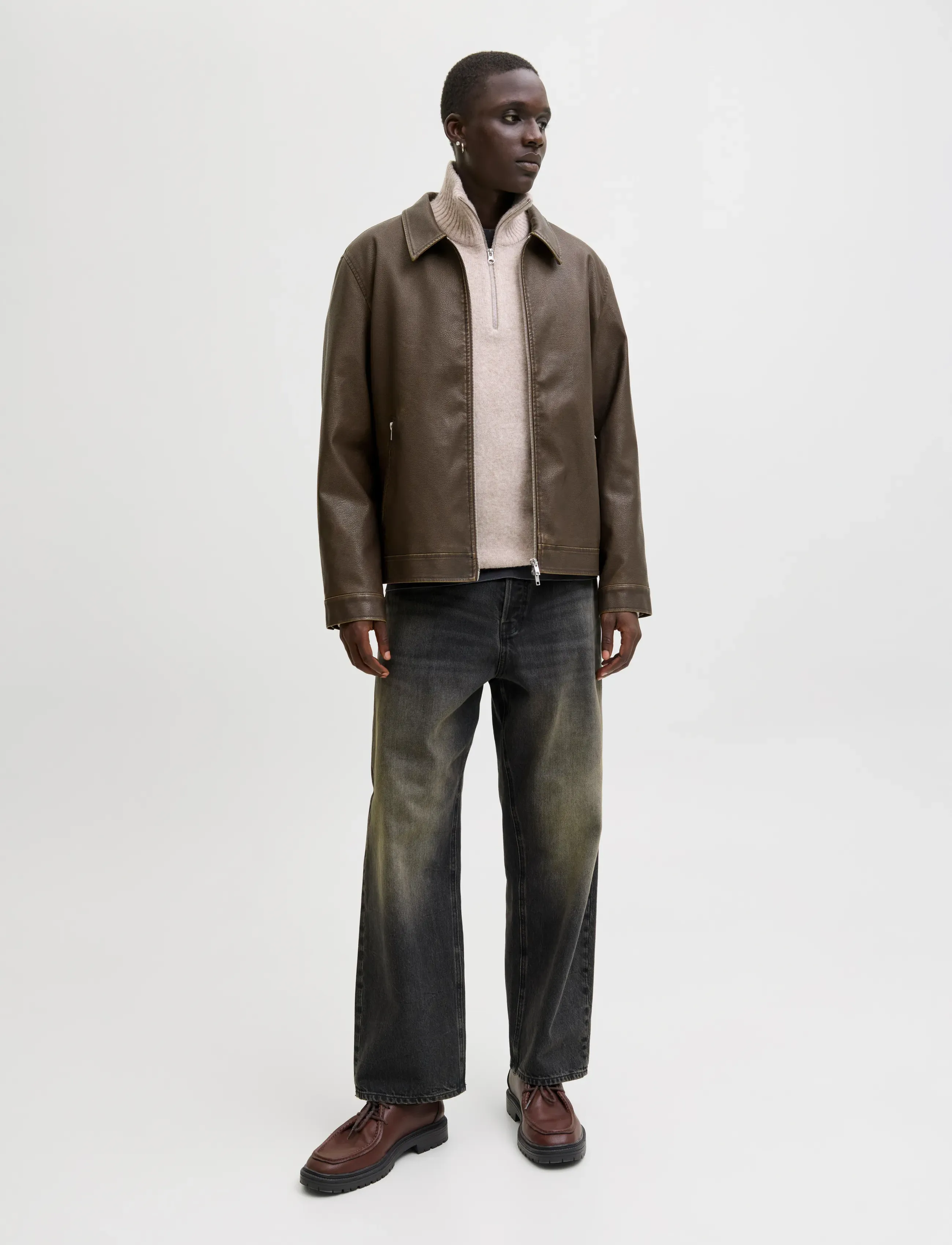 Jack & Jones - JJECASABLANCA PU JACKET NOOS - forårsjakker - chocolate brown - 4