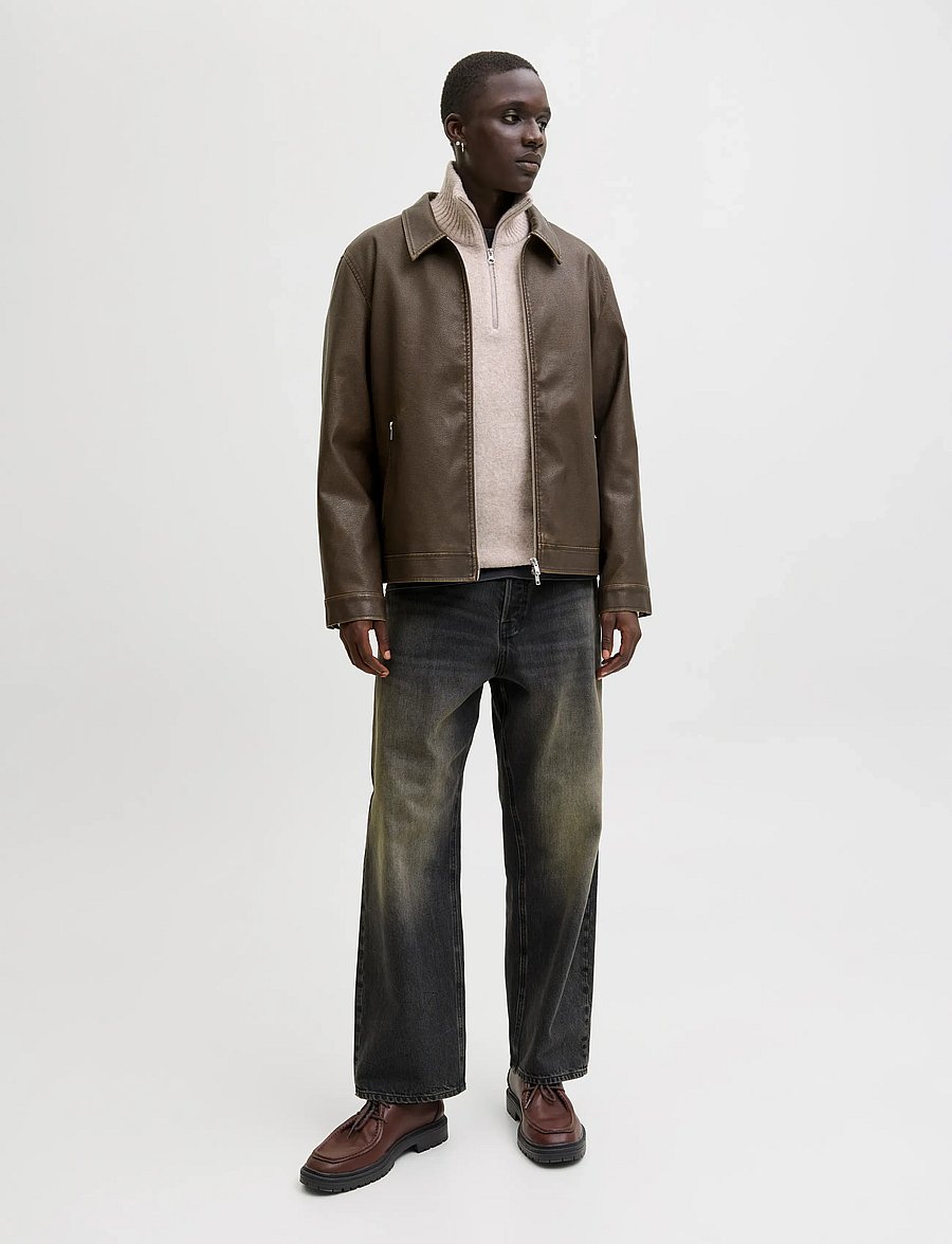 Jack & Jones - JJECASABLANCA PU JACKET NOOS - frühlingsjacken - chocolate brown - 4