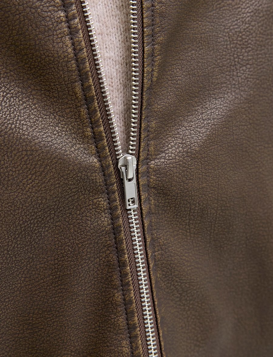Jack & Jones - JJECASABLANCA PU JACKET NOOS - frühlingsjacken - chocolate brown - 5