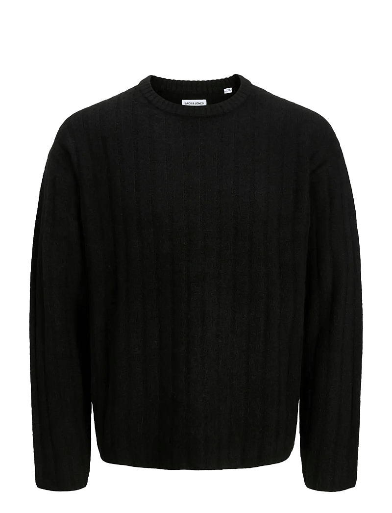 Jack & Jones - JJEBRADLEY CARTER KNIT CREW NECK LN - rundhals - black - 1