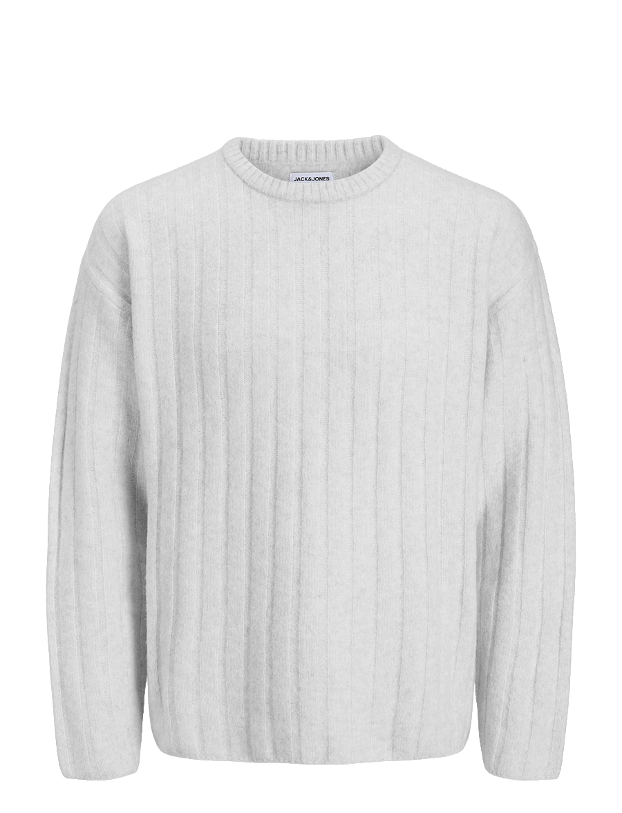 Jack & Jones - JJEBRADLEY CARTER KNIT CREW NECK - Ümara kaelusega - light grey melange - 0