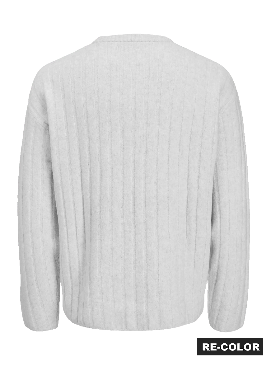 Jack & Jones - JJEBRADLEY CARTER KNIT CREW NECK - Ümara kaelusega - light grey melange - 1
