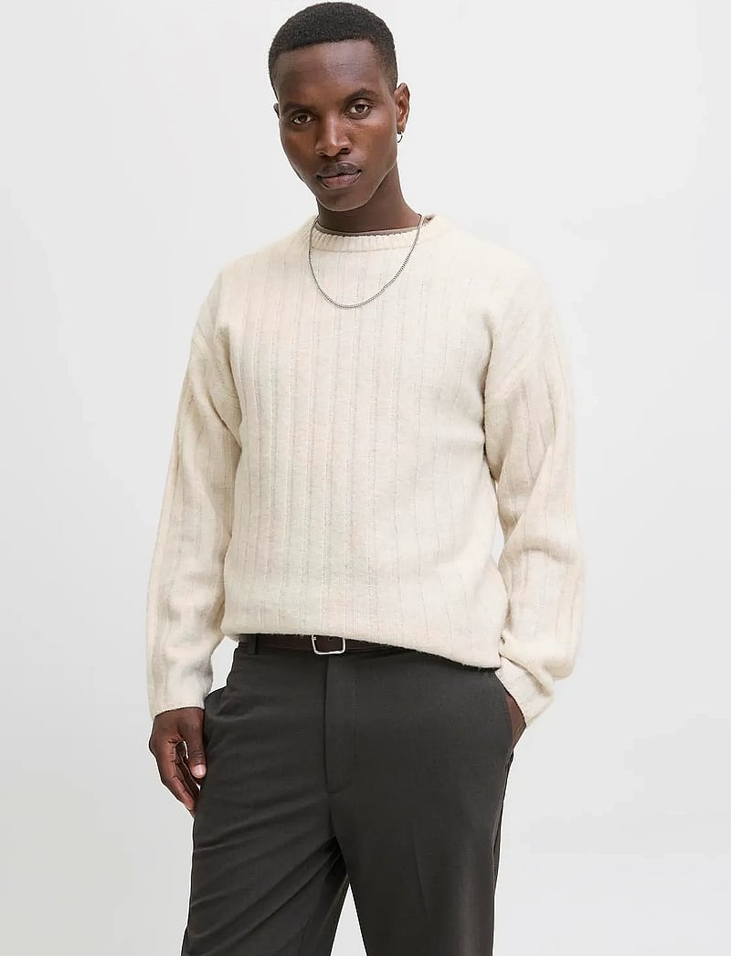 Jack & Jones - JJEBRADLEY CARTER KNIT CREW NECK LN - rundhals - moonbeam - 0