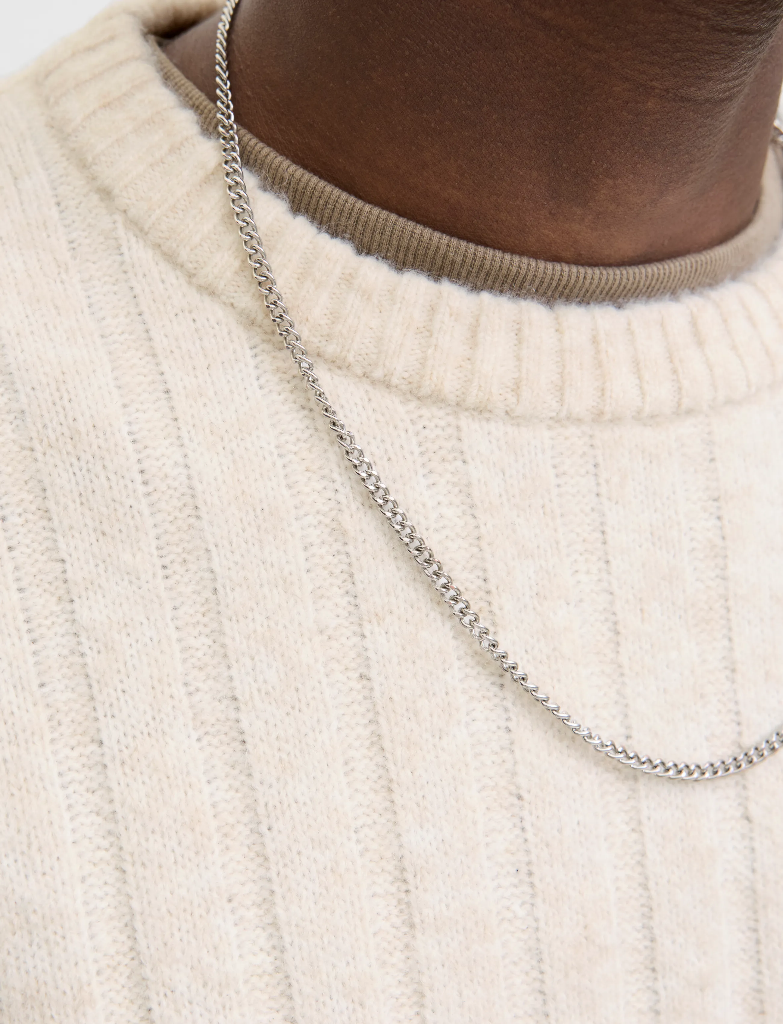 Jack & Jones JJEBRADLEY CARTER KNIT CREW NECK - Streetstyle - MOONBEAM / cream