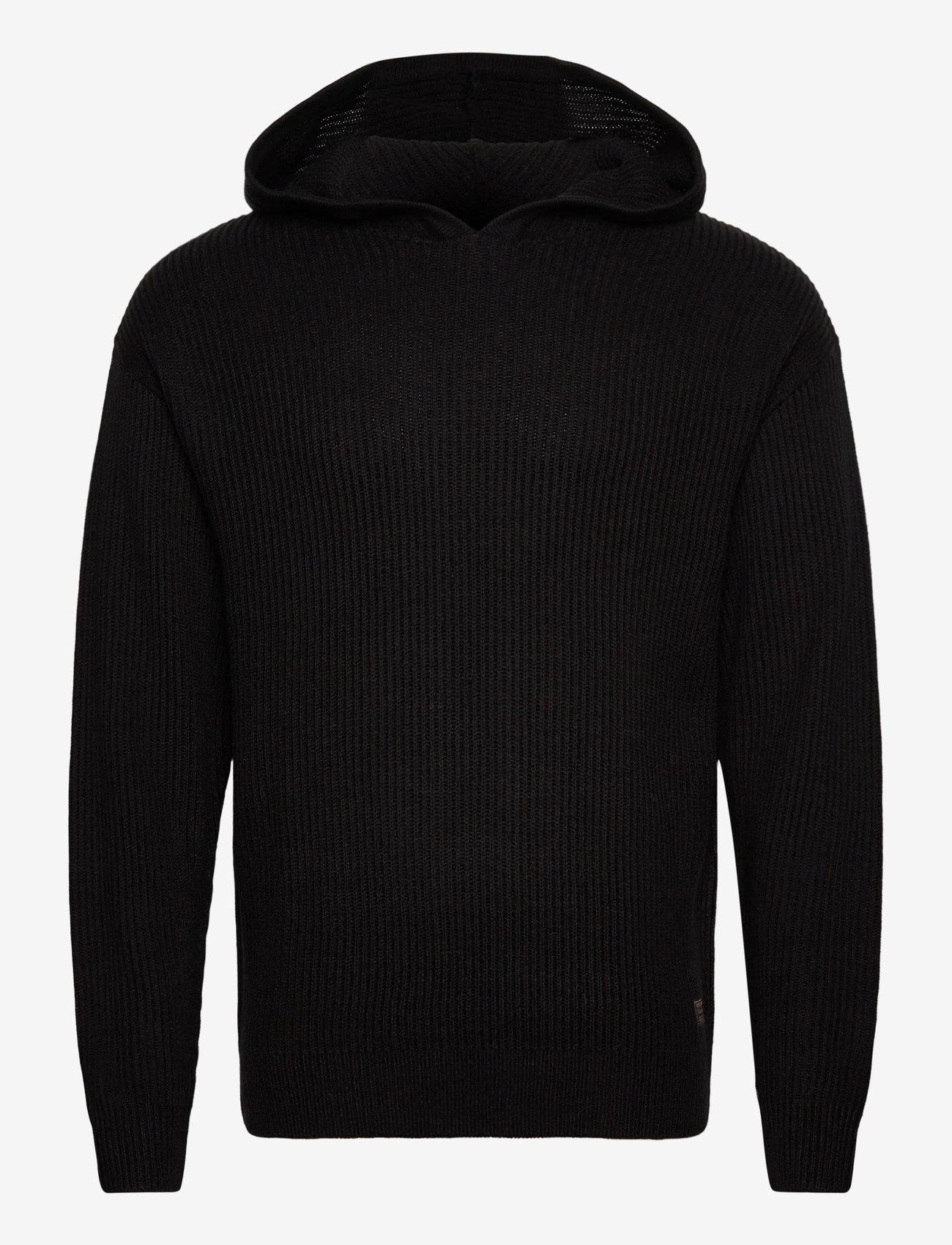 Jack & Jones - JJPANNEL KNIT HOODIE - hoodies - black - 0