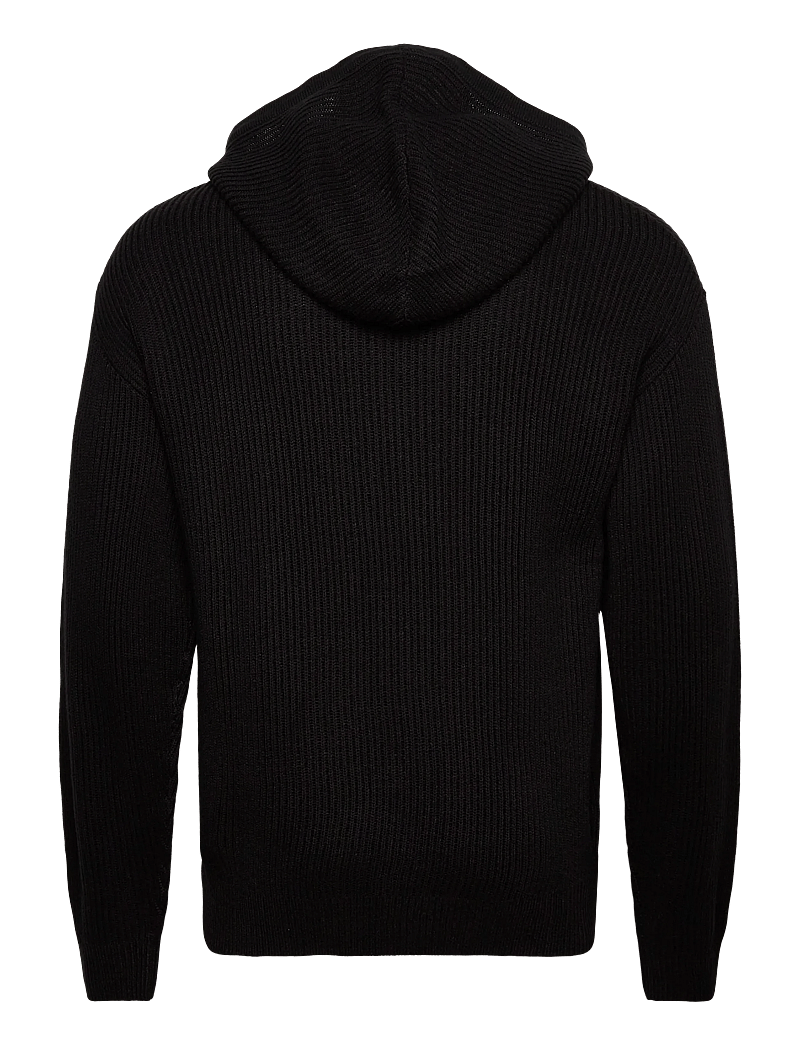 Jack & Jones - JJPANNEL KNIT HOODIE - kapuzenpullover - black - 1