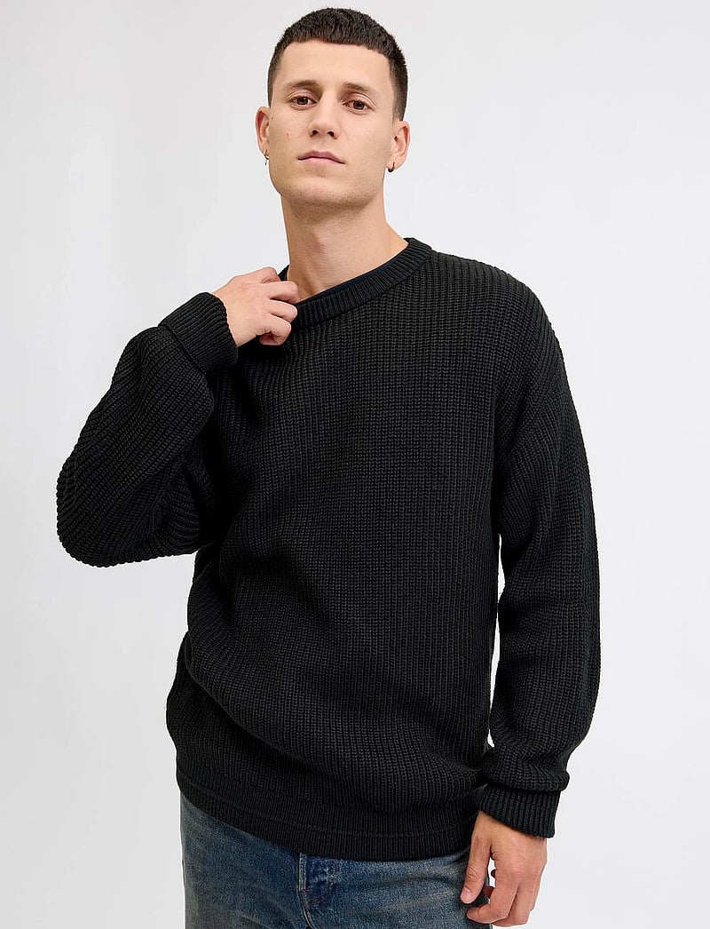 Jack & Jones - JJKAITO KNIT CREW NECK BF - rundhals - black - 0
