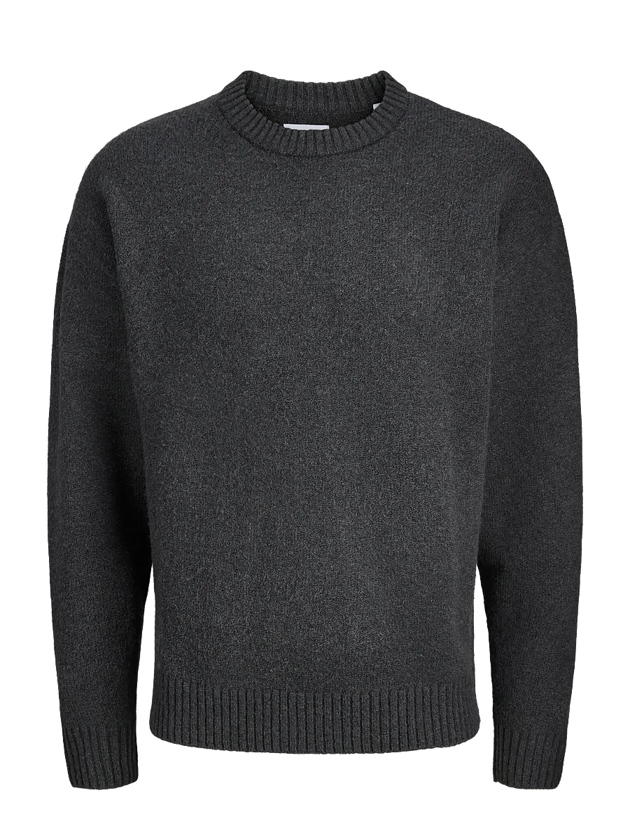 Jack & Jones - JJESOHO OLLIE KNIT CREW NECK SN - rundhalsad - asphalt - 1