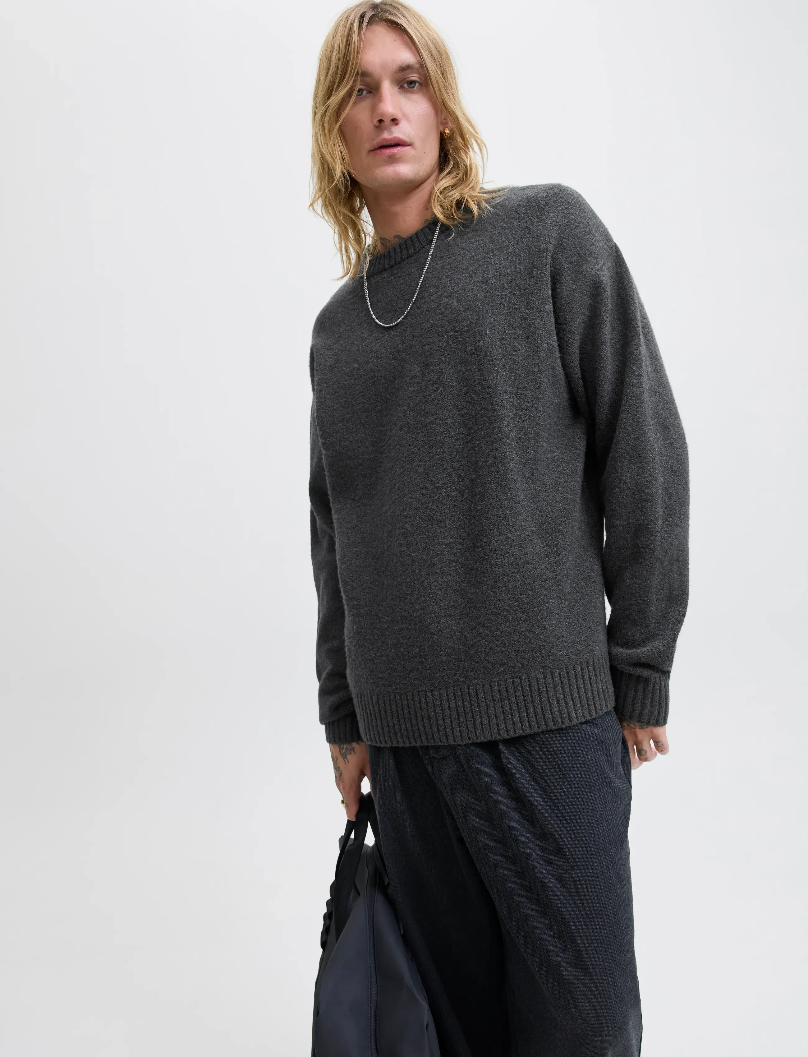 Jack & Jones - JJESOHO OLLIE KNIT CREW NECK SN - rundhals - asphalt - 5