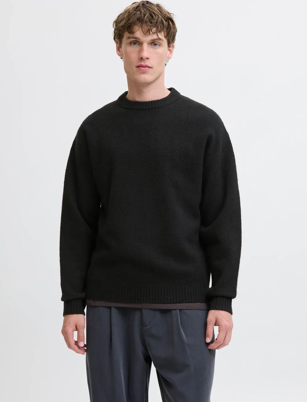 Jack & Jones - JJESOHO OLLIE KNIT CREW NECK SN - rundhals - black - 0